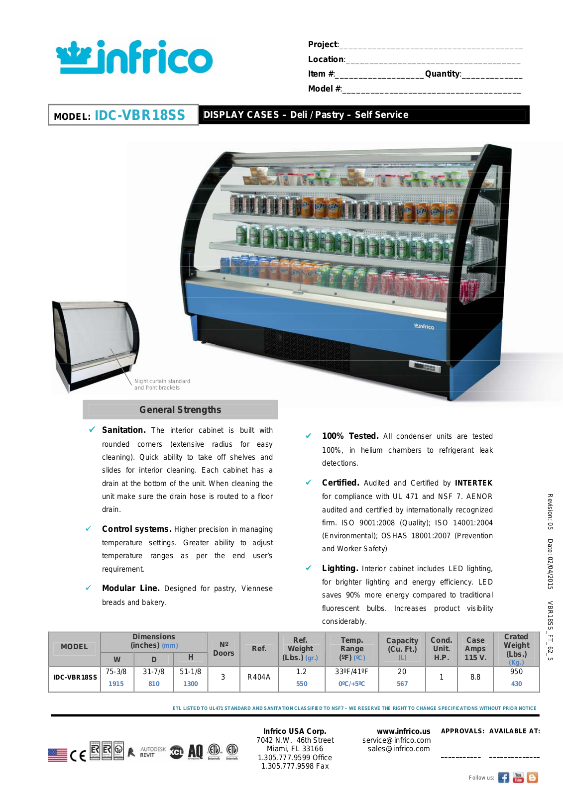 Infrico IDC-VBR18SS User Manual