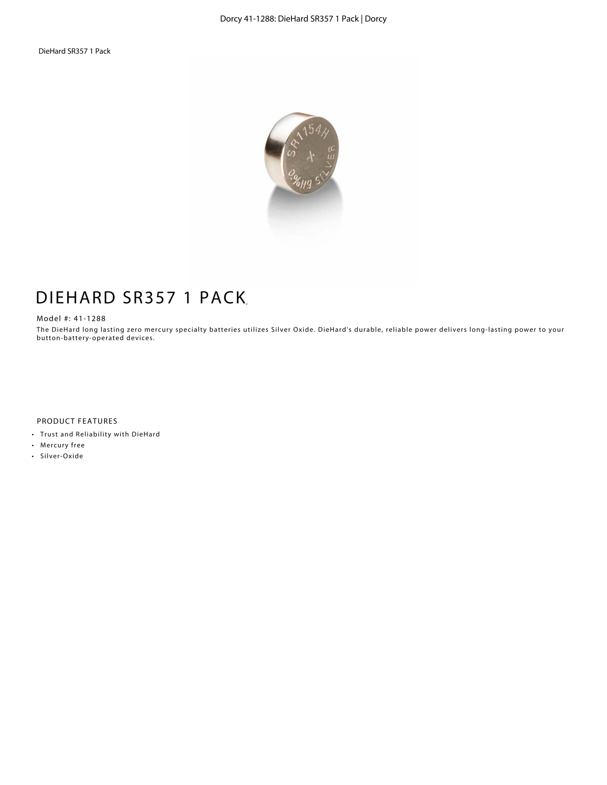 DieHard 41-1288 Data Sheet - ManualMachine.com