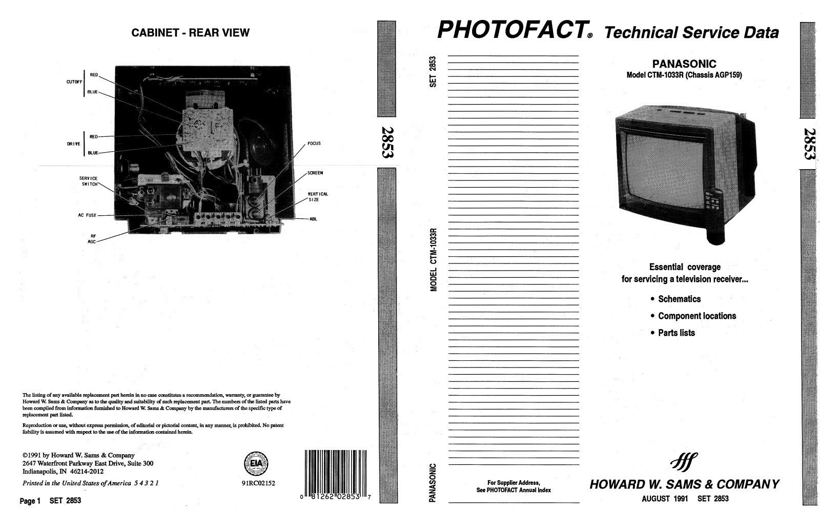 Panasonic 2853 schematic