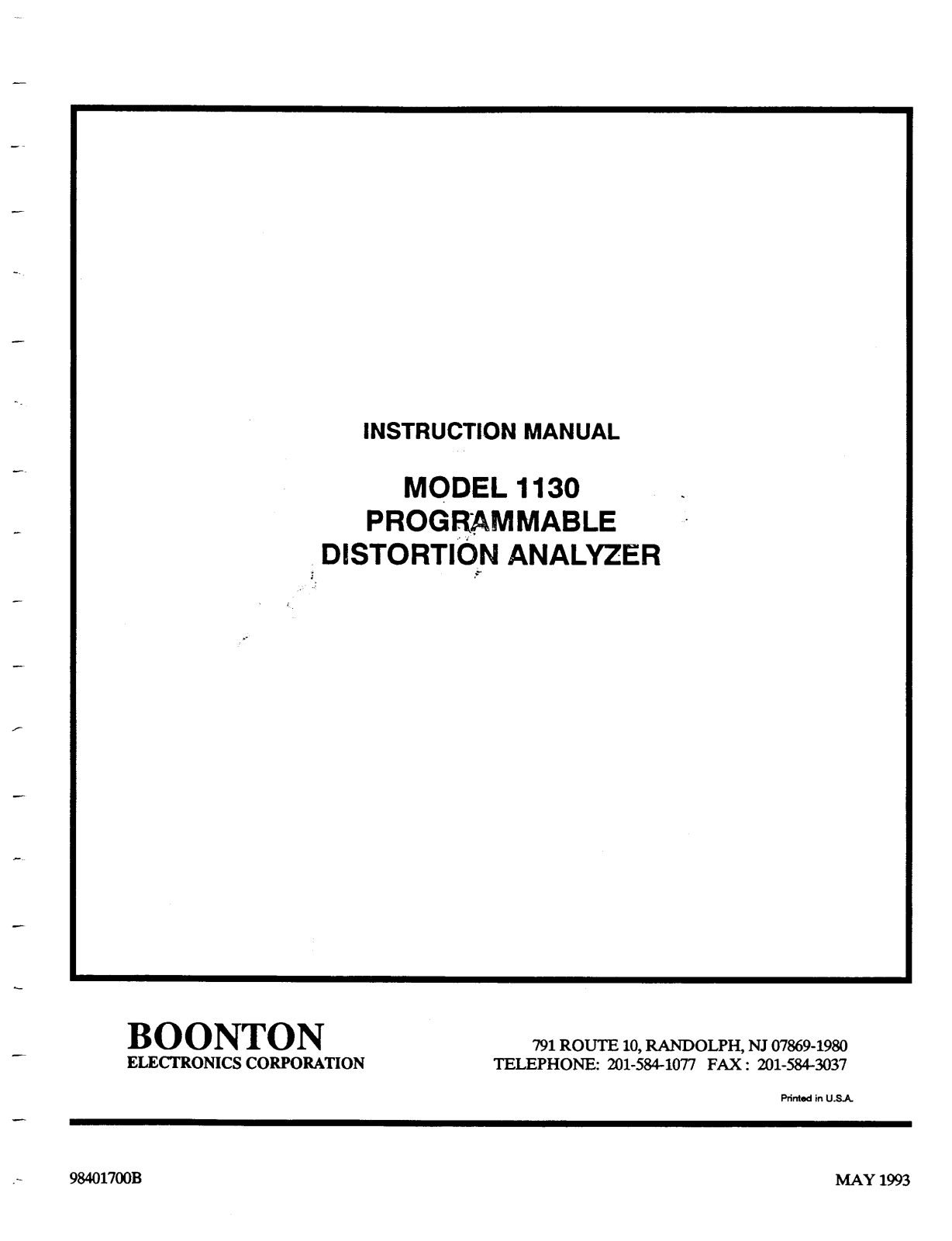 Boonton 1130 User Manual