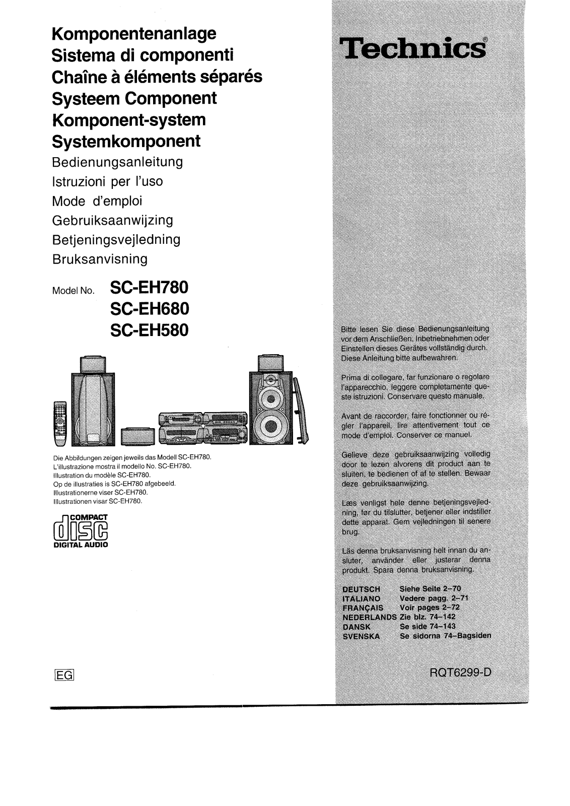 Technics SC-EH780, SC-EH680, SC-EH580 User Manual