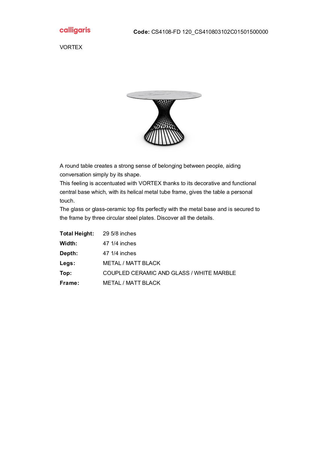 Calligaris GN10038 Specifications - ManualMachine.com