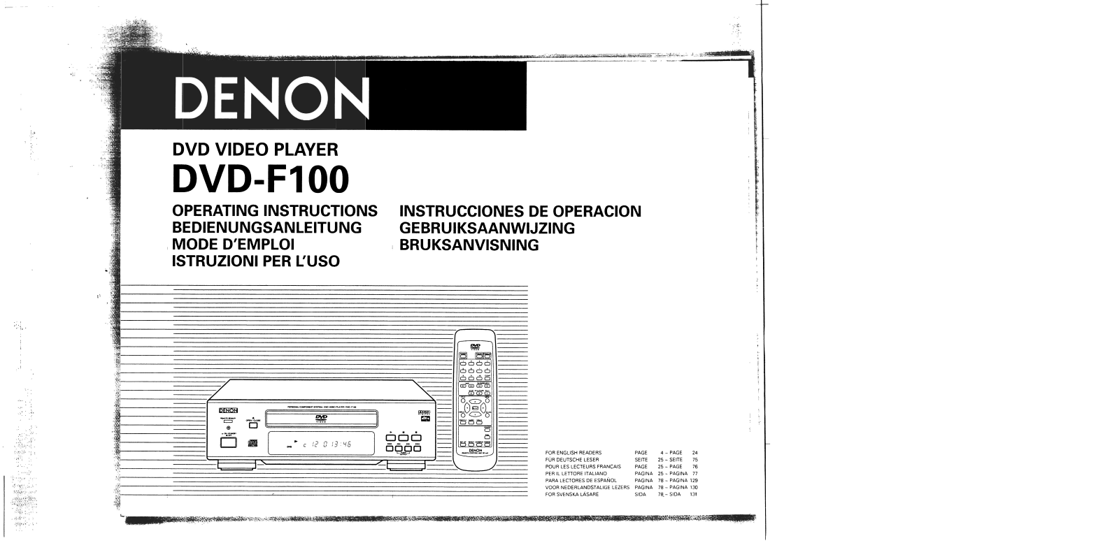 DENON DVD-F100 User Manual