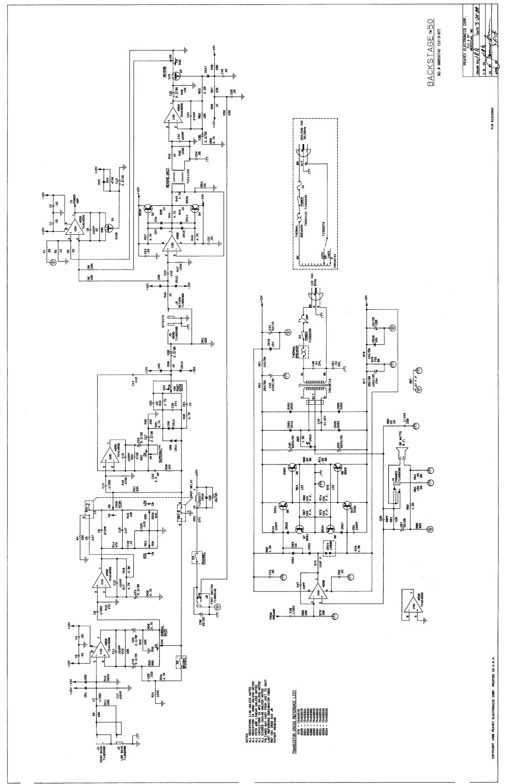 Peavey backstage50 schematic