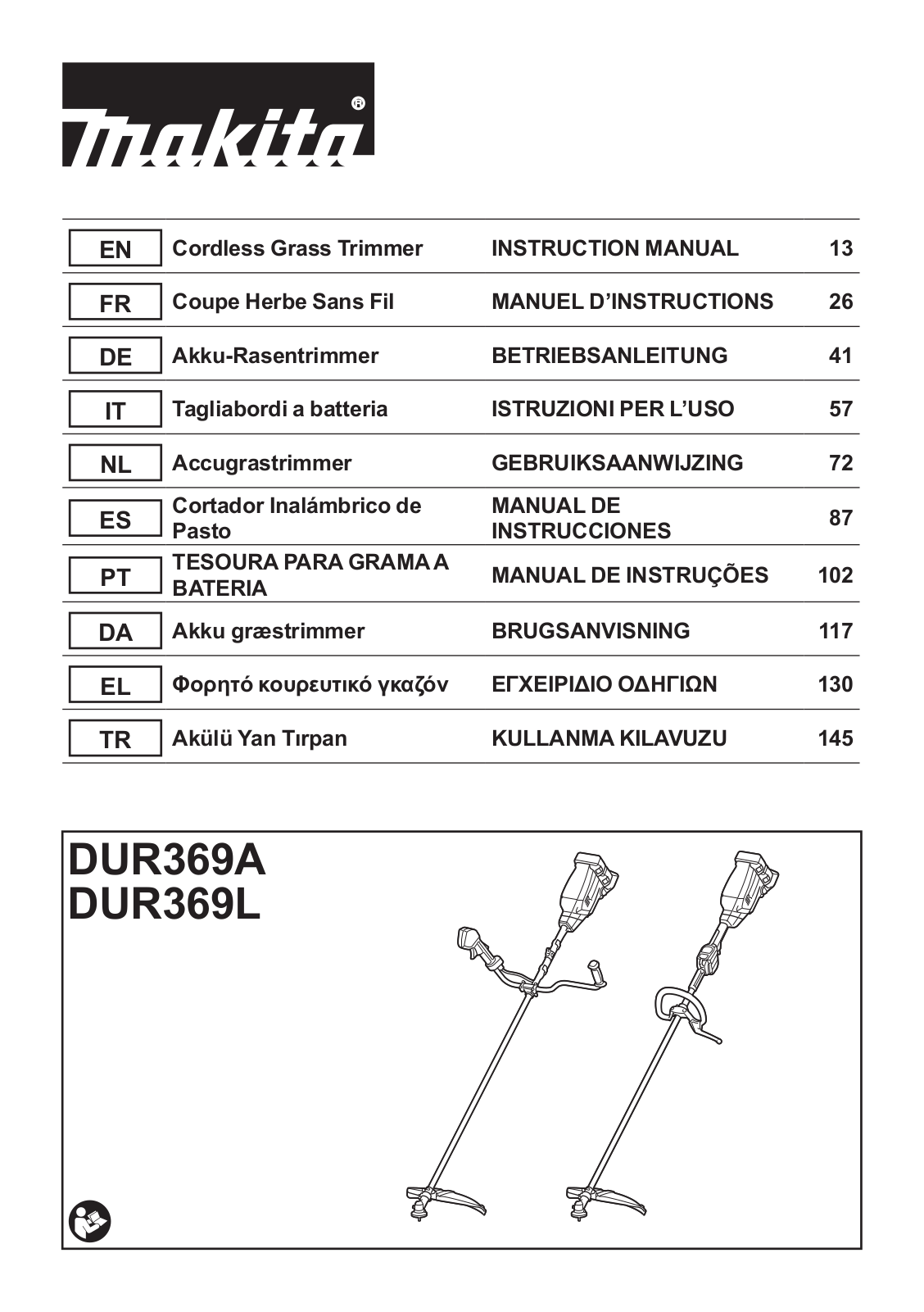 Makita DUR369AZ User manual