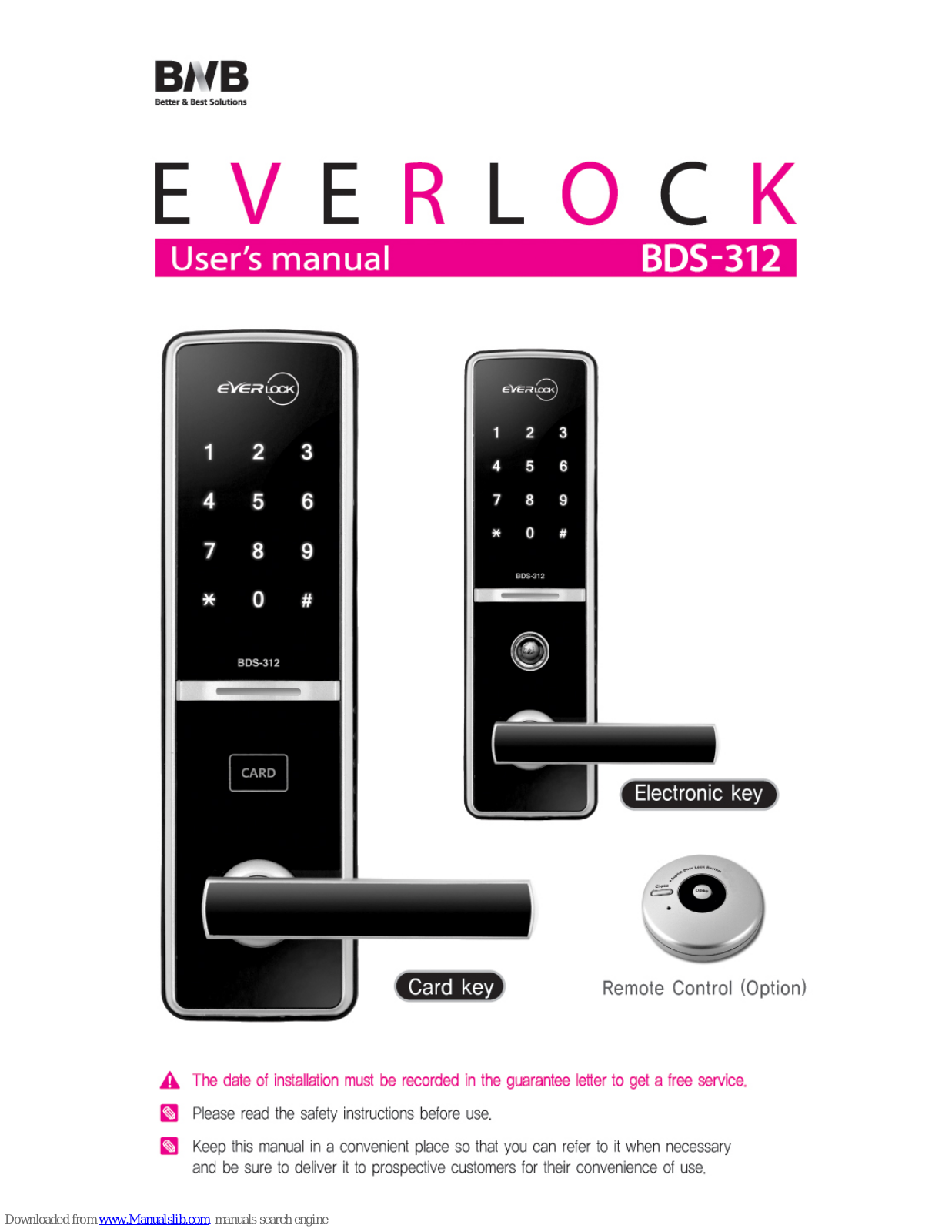 BNB Solutions Everlock BDS312 User Manual - ManualMachine.com