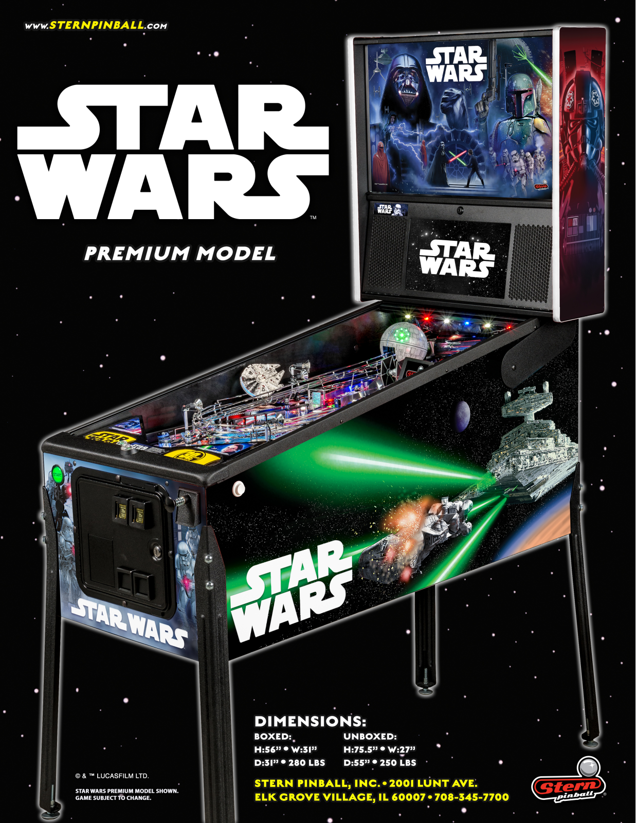 Stern Pinball STAR WARS PREMIUM Brochure