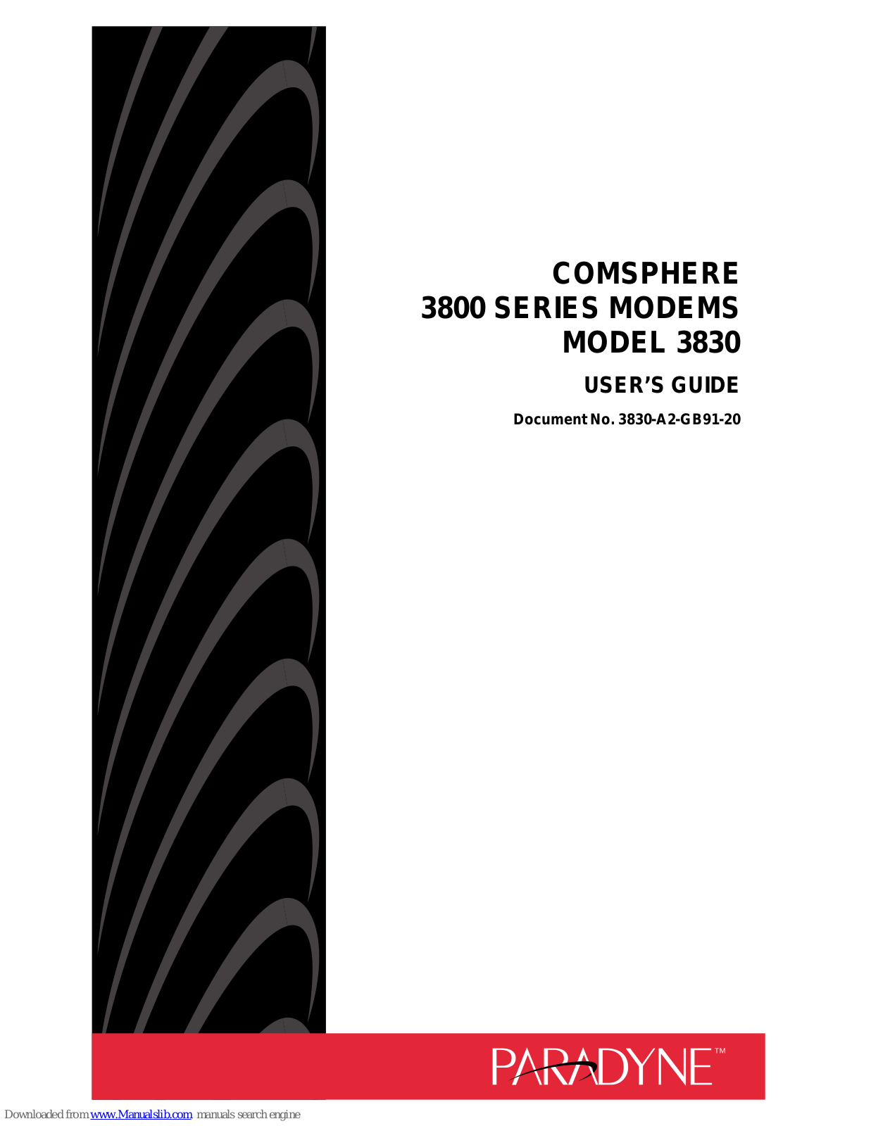 Paradyne Comsphere 3830, Comsphere User Manual