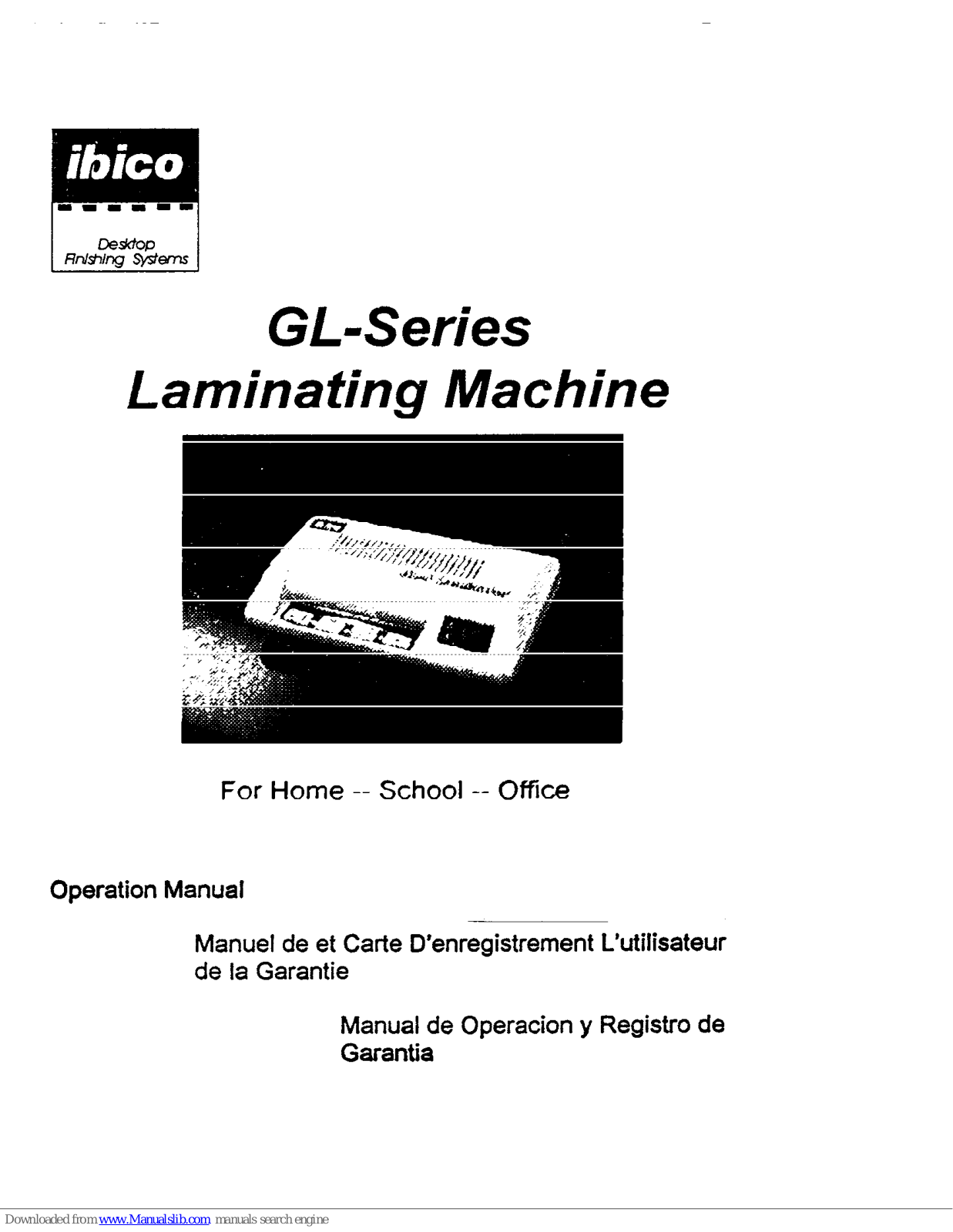 ibico GL-4, GL-9 Operation Manual