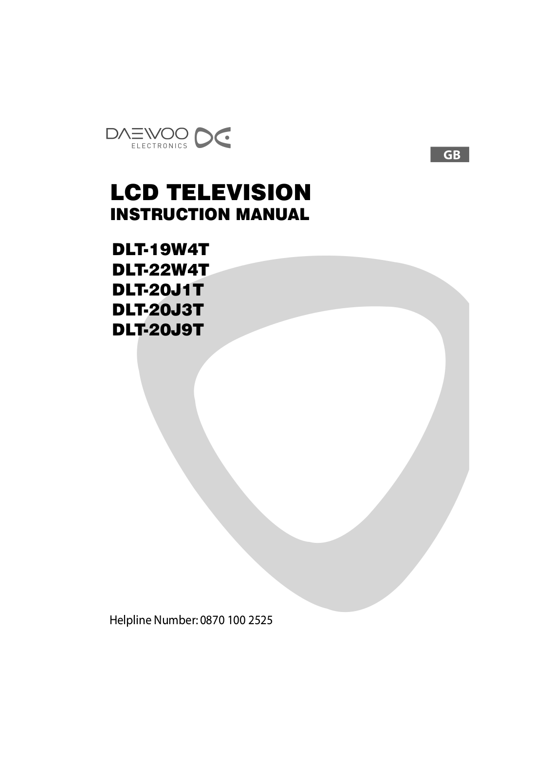 Daewoo DLT-22W4T, DLT-20J9T, DLT-19W4T, DLT-20J1T, DLT-20J3T User Manual