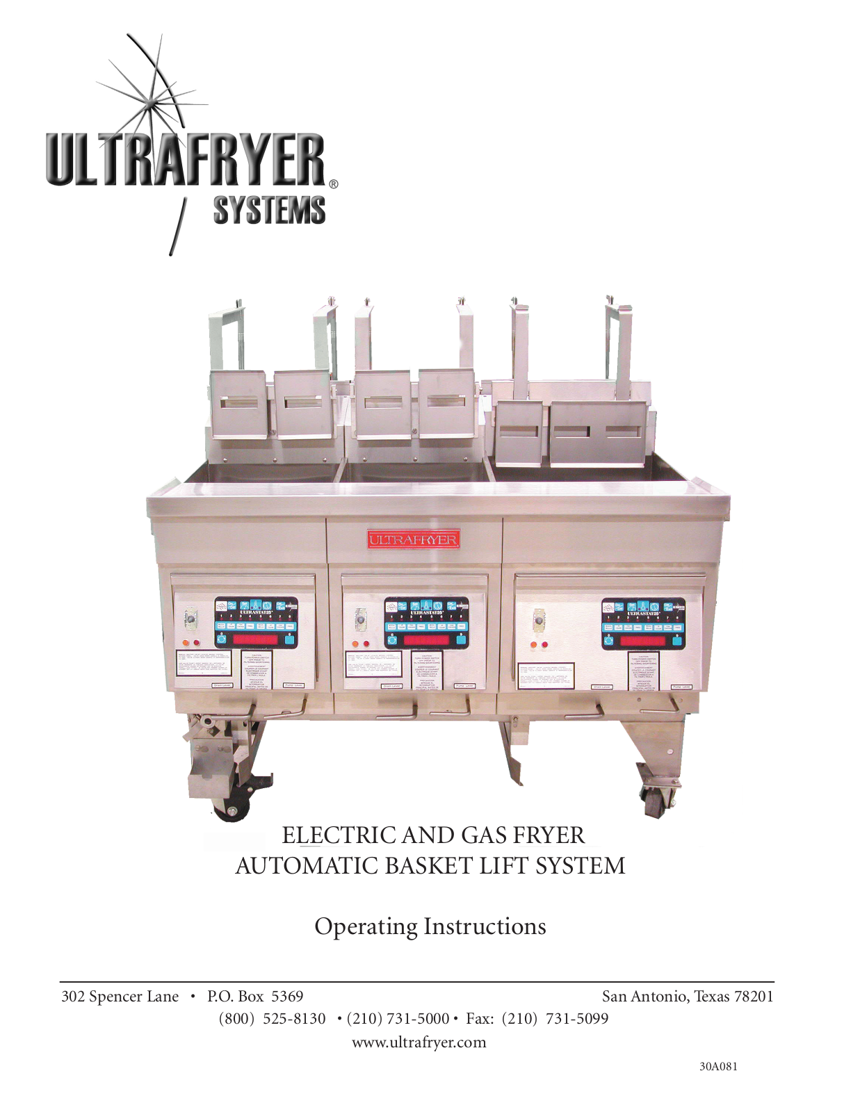 Ultrafryer Systems PAR-2 Installation  Manual