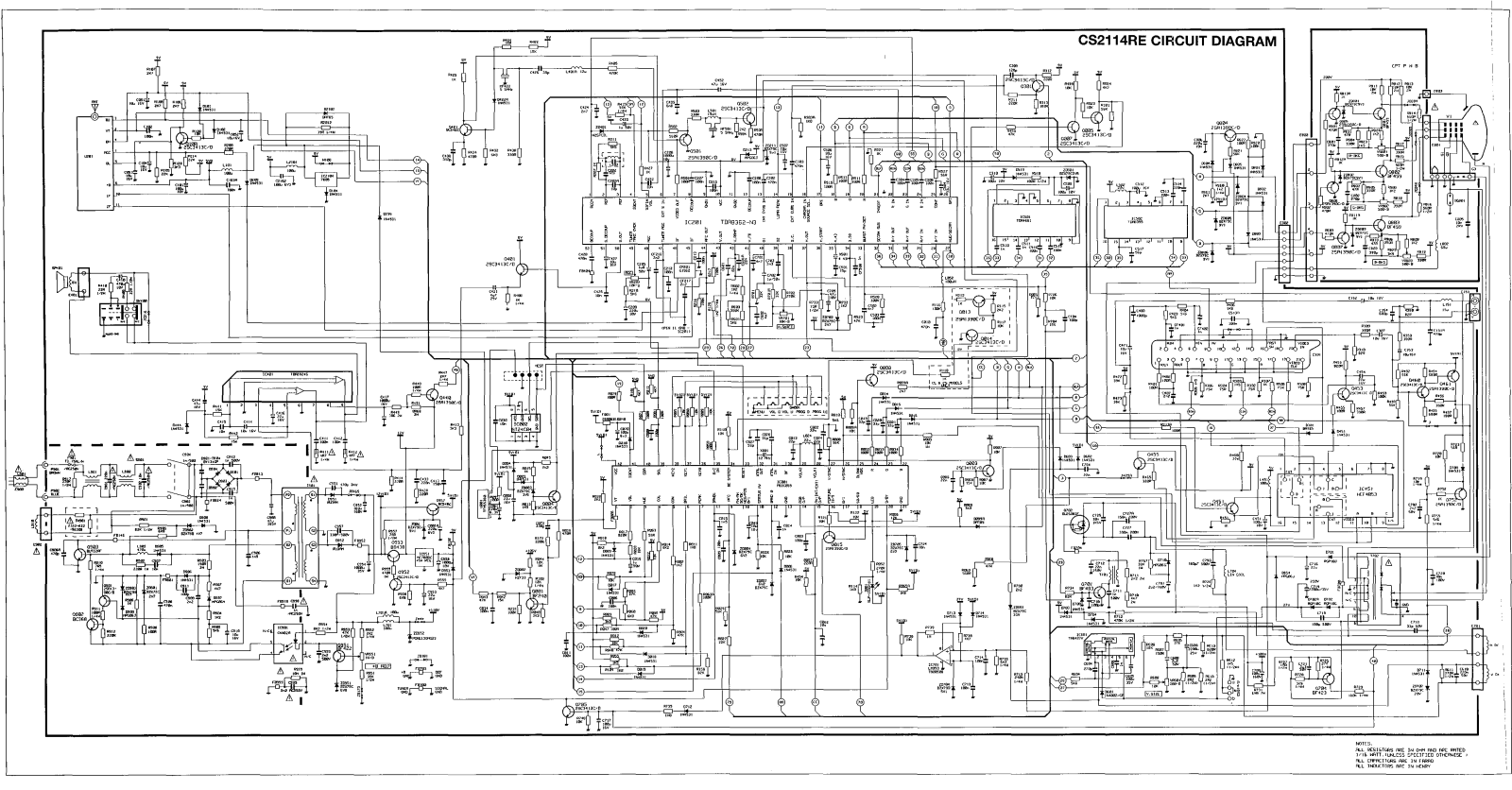 Hitachi CS2114RE Schematic