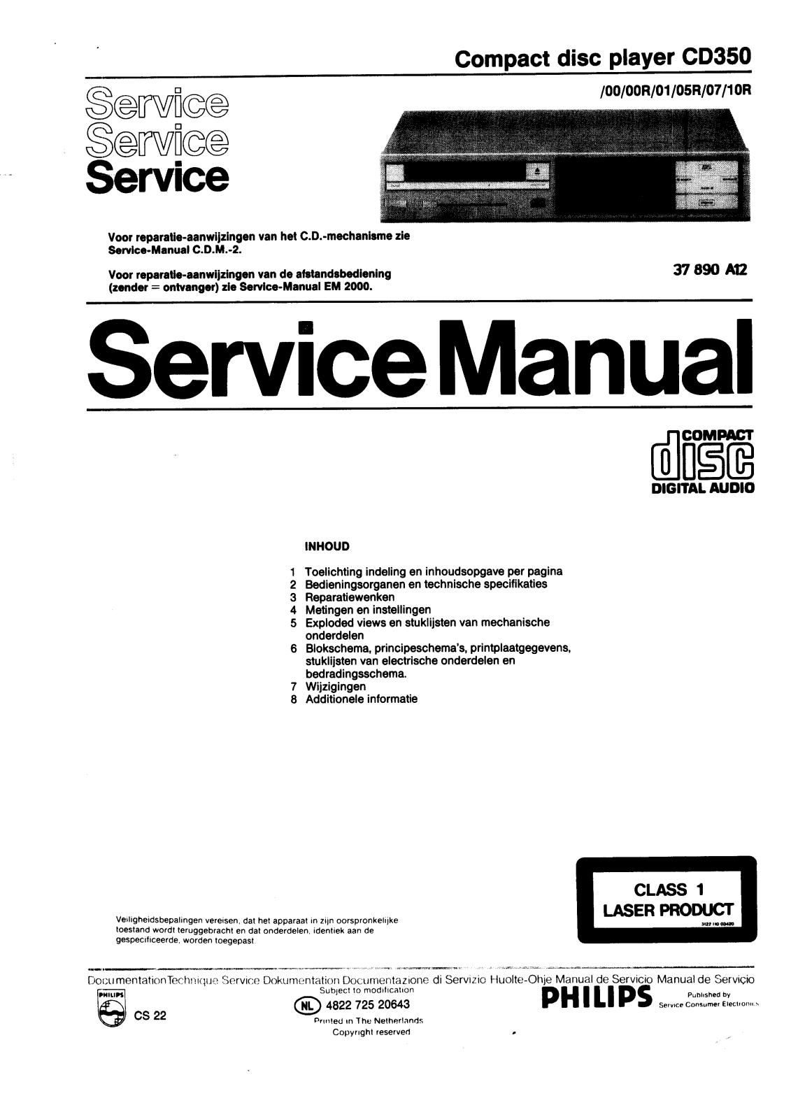 Philips CD-350 Service manual