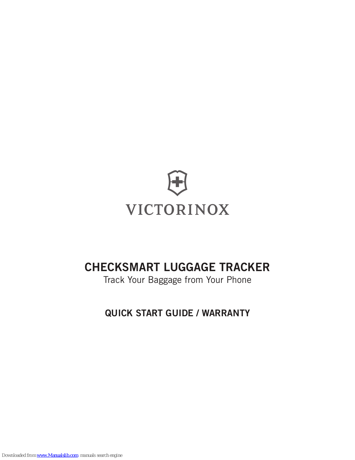 Victorinox CheckSmart Luggage Tracker Quick Start Manual & Warranty