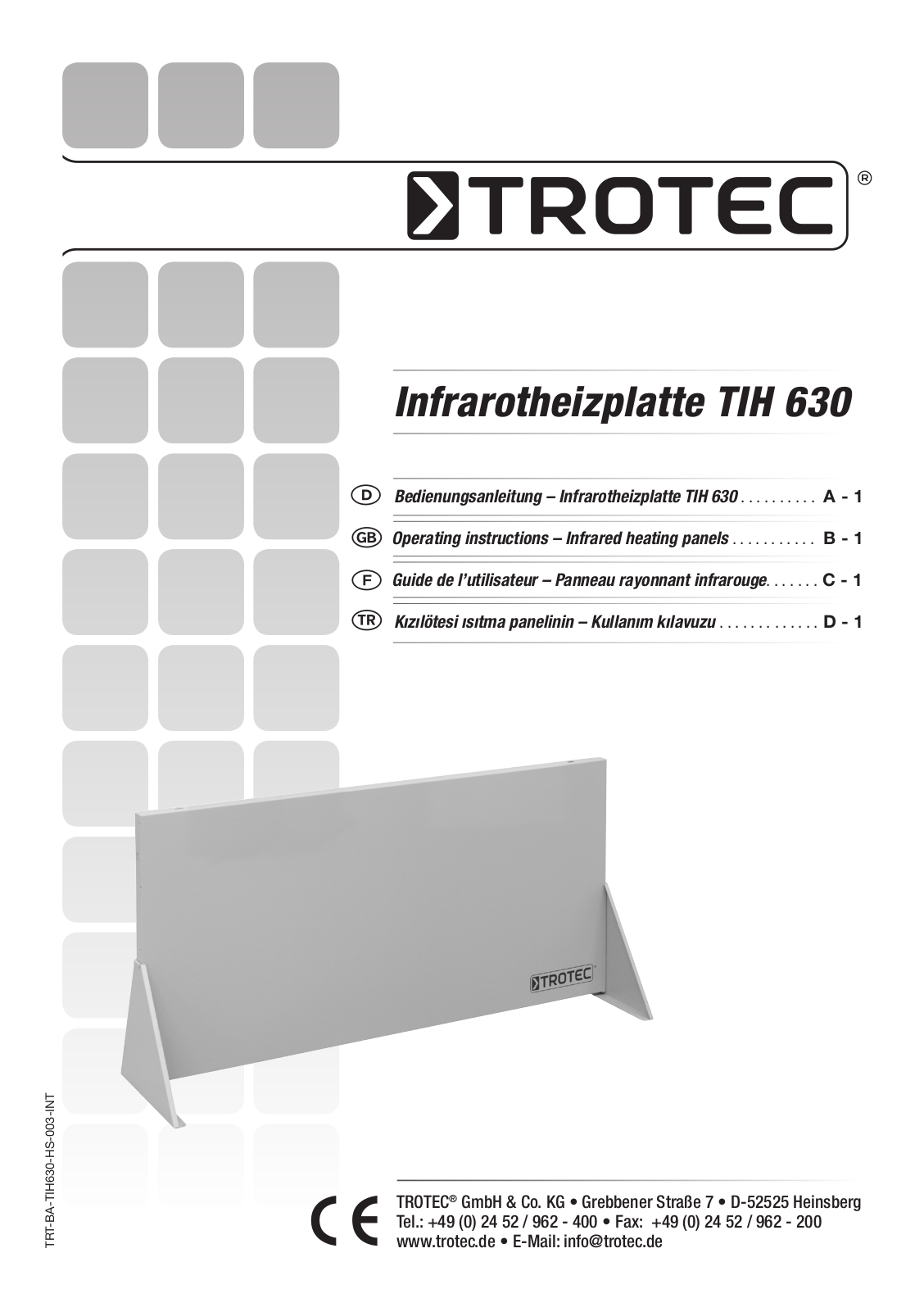 Trotec TIH 630 Operating Instruction
