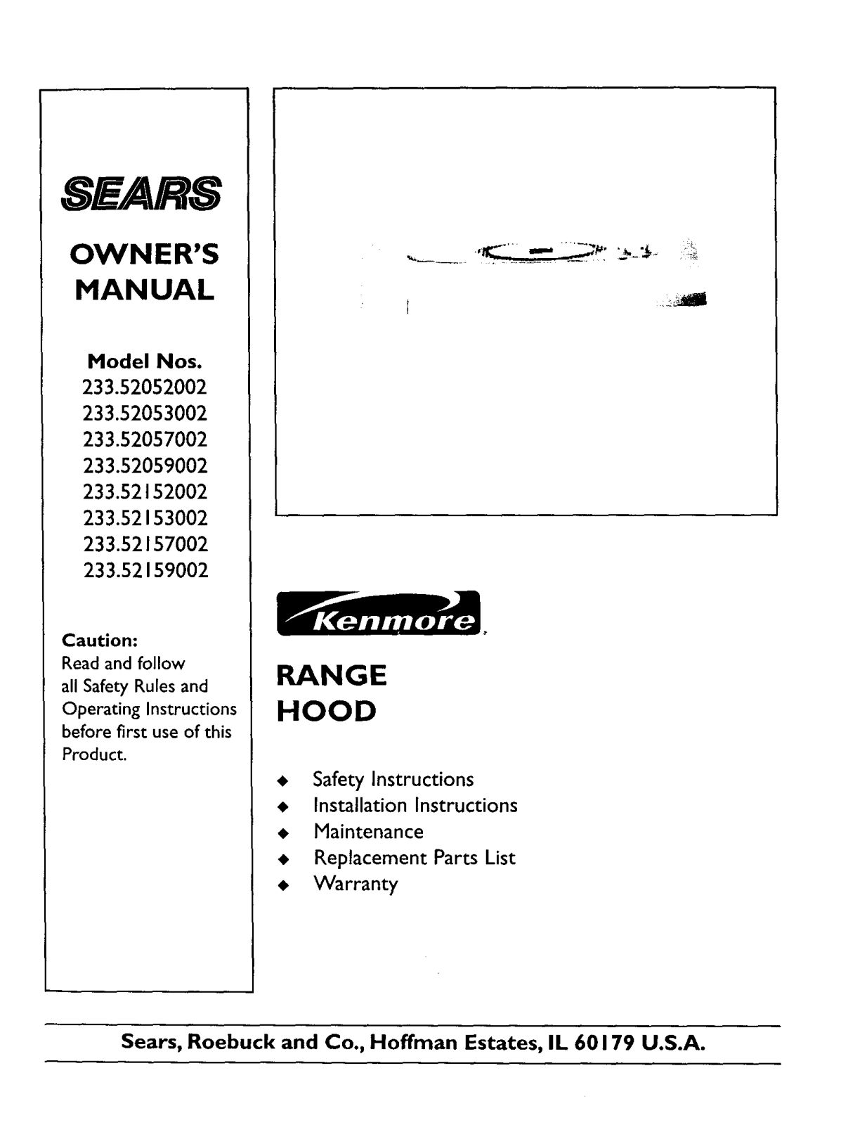 Sears 233.52152, 233.52059, 233.52153, 233.52057, 233.52157 User Manual - ManualMachine.com