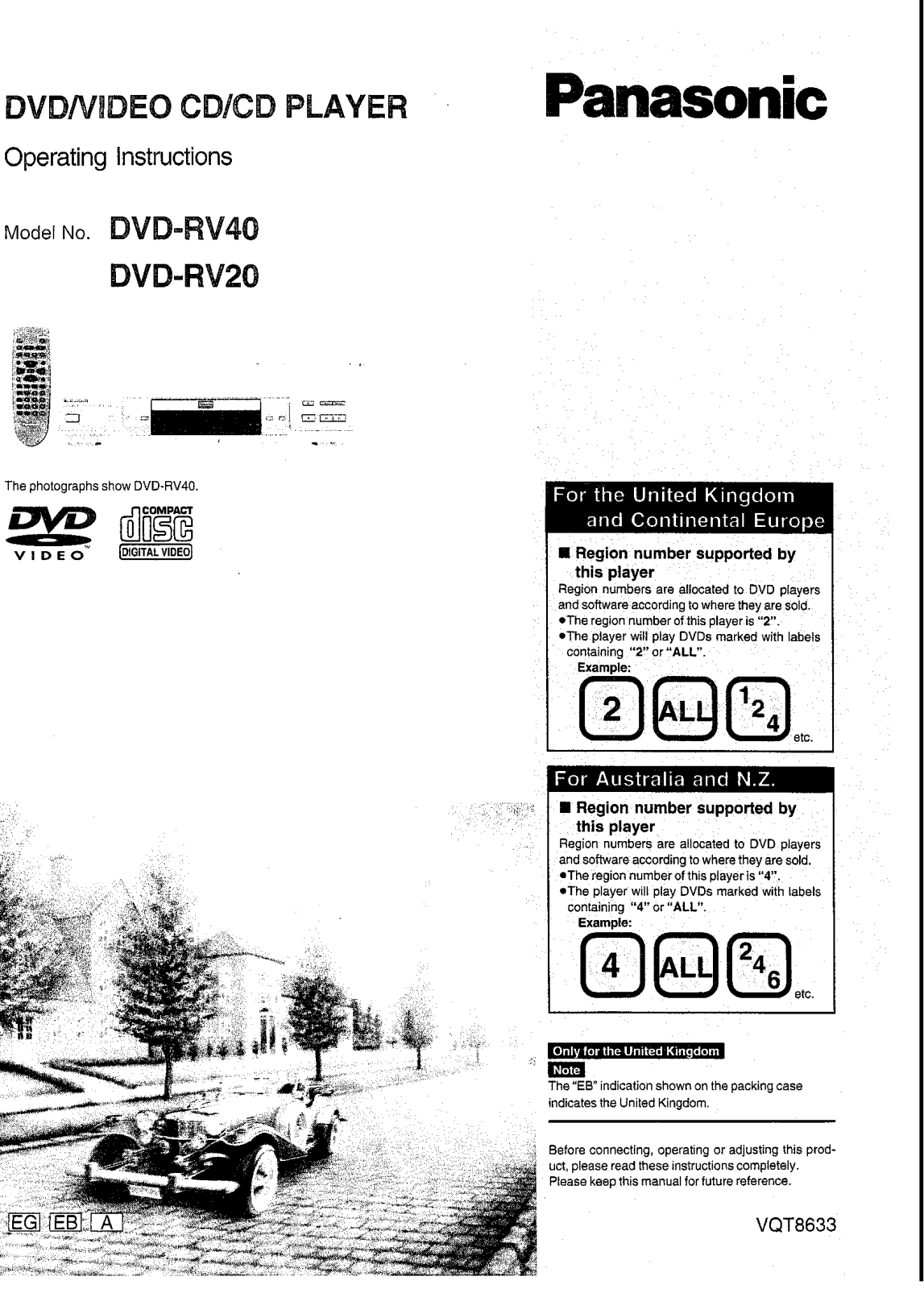 Panasonic DVD-RV40 User Manual