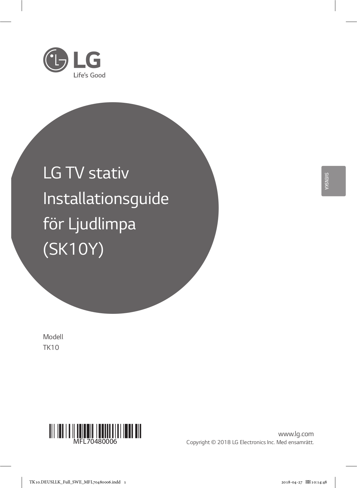 LG TK10 User manual