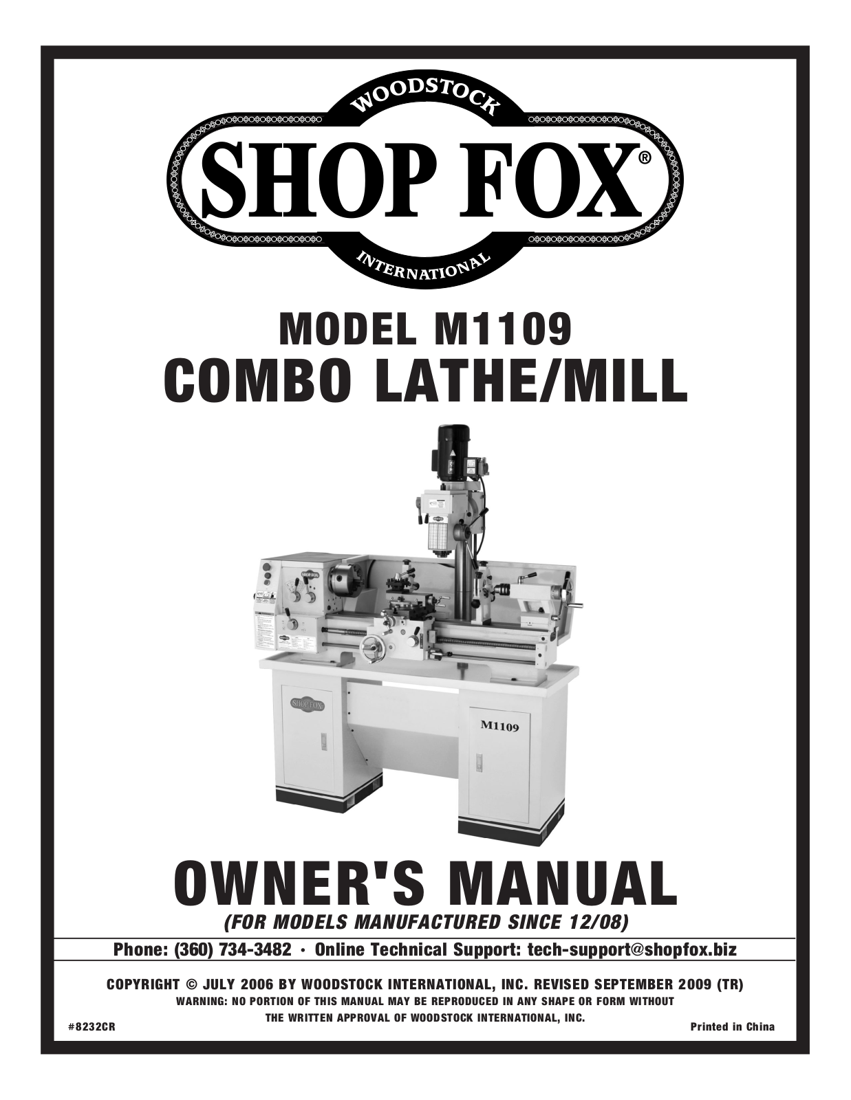 Shop fox M1109 User Manual