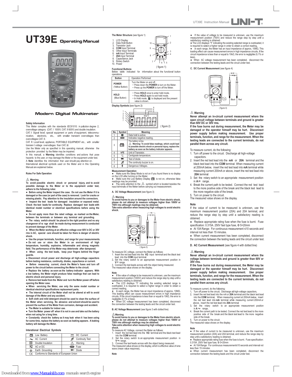 UNI-T UT39E Operating Manual