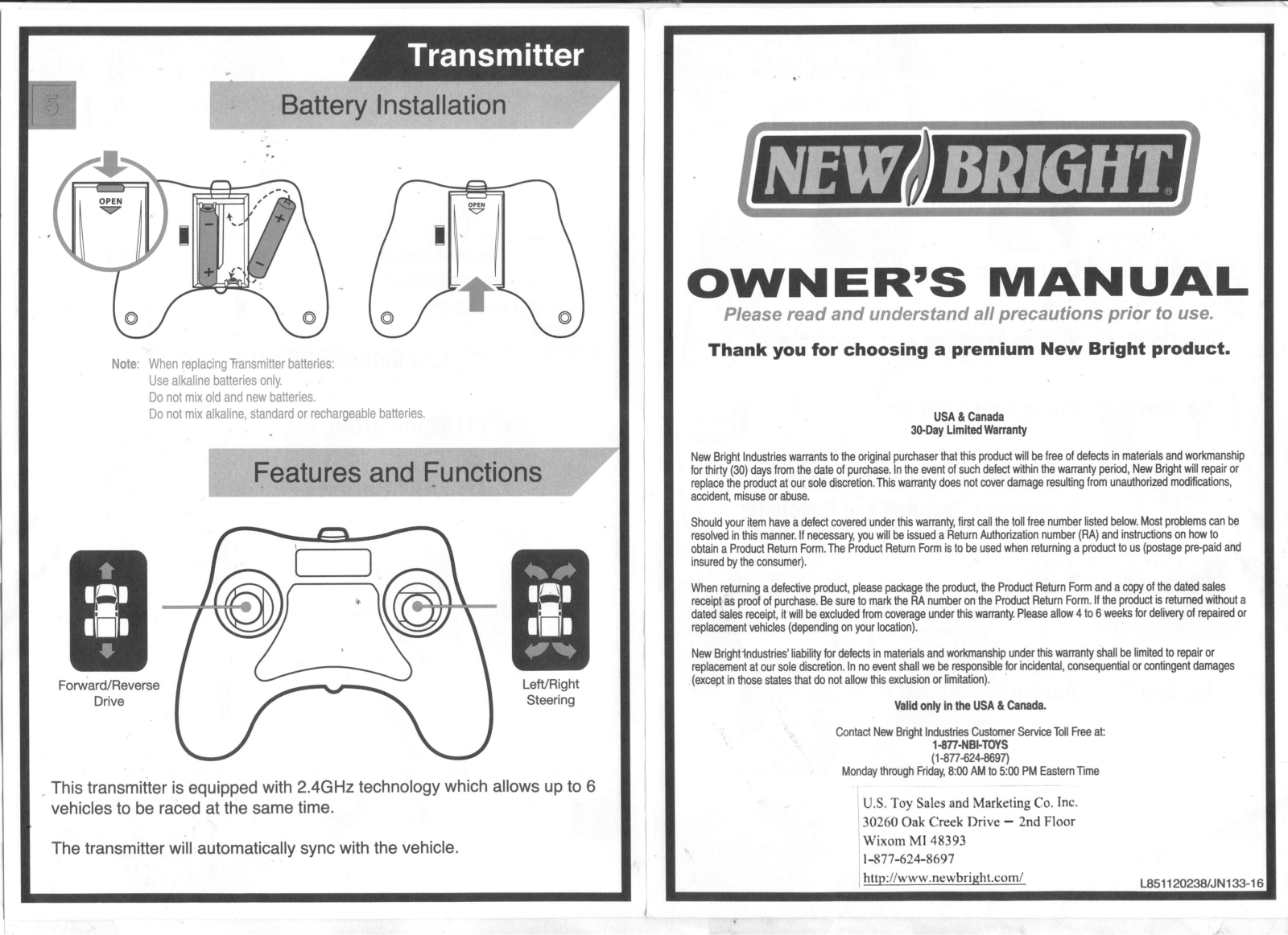 New Bright Co 64UBS User Manual