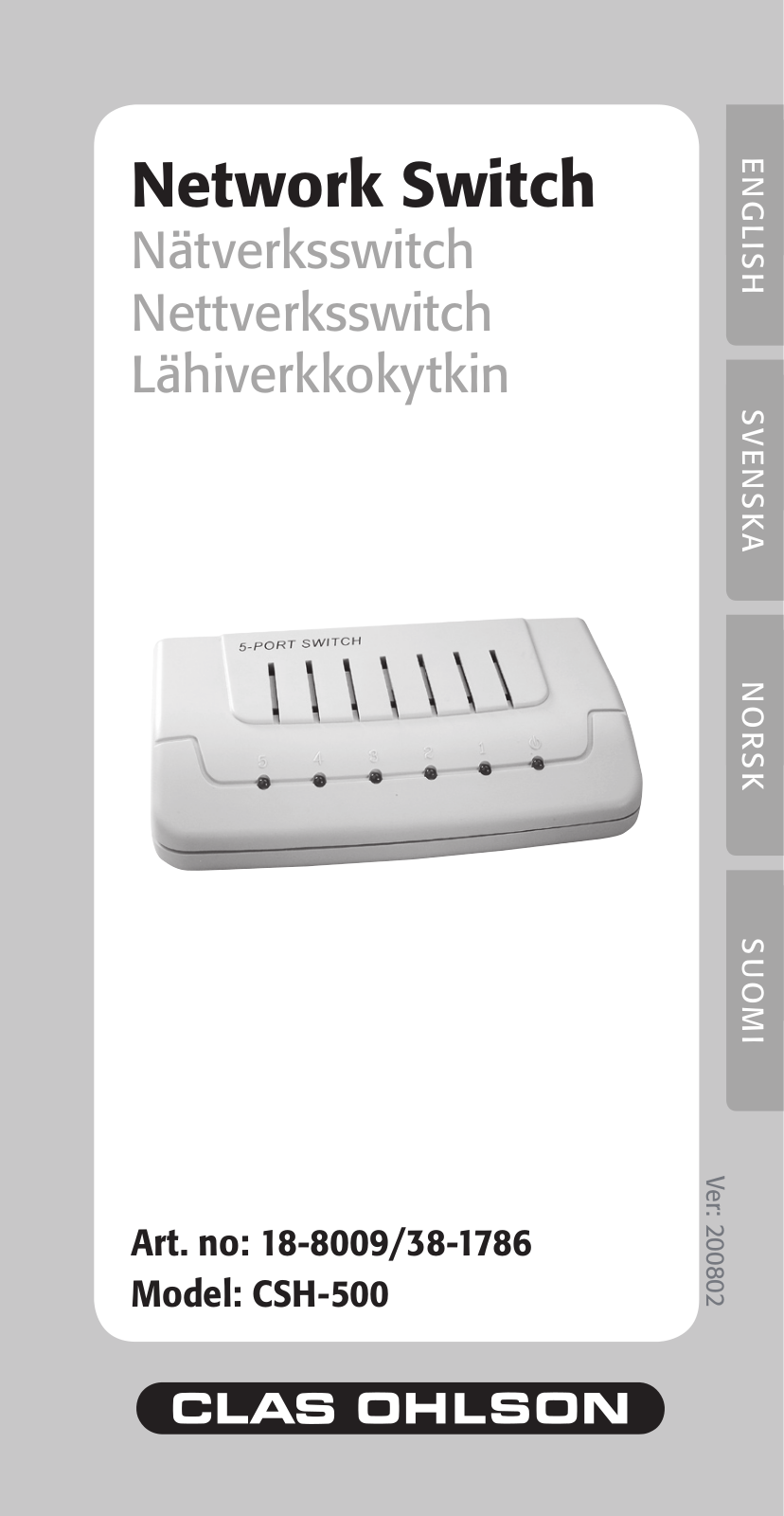 Clas Ohlson CSH-500 Instruction Manual