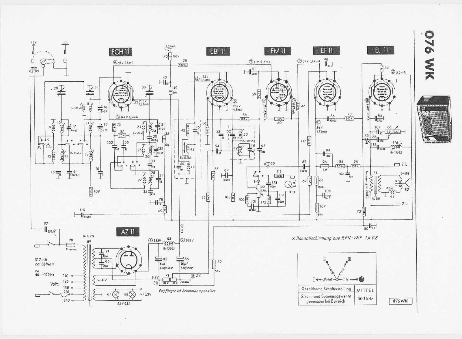 Telefunken 076-WK Schematic