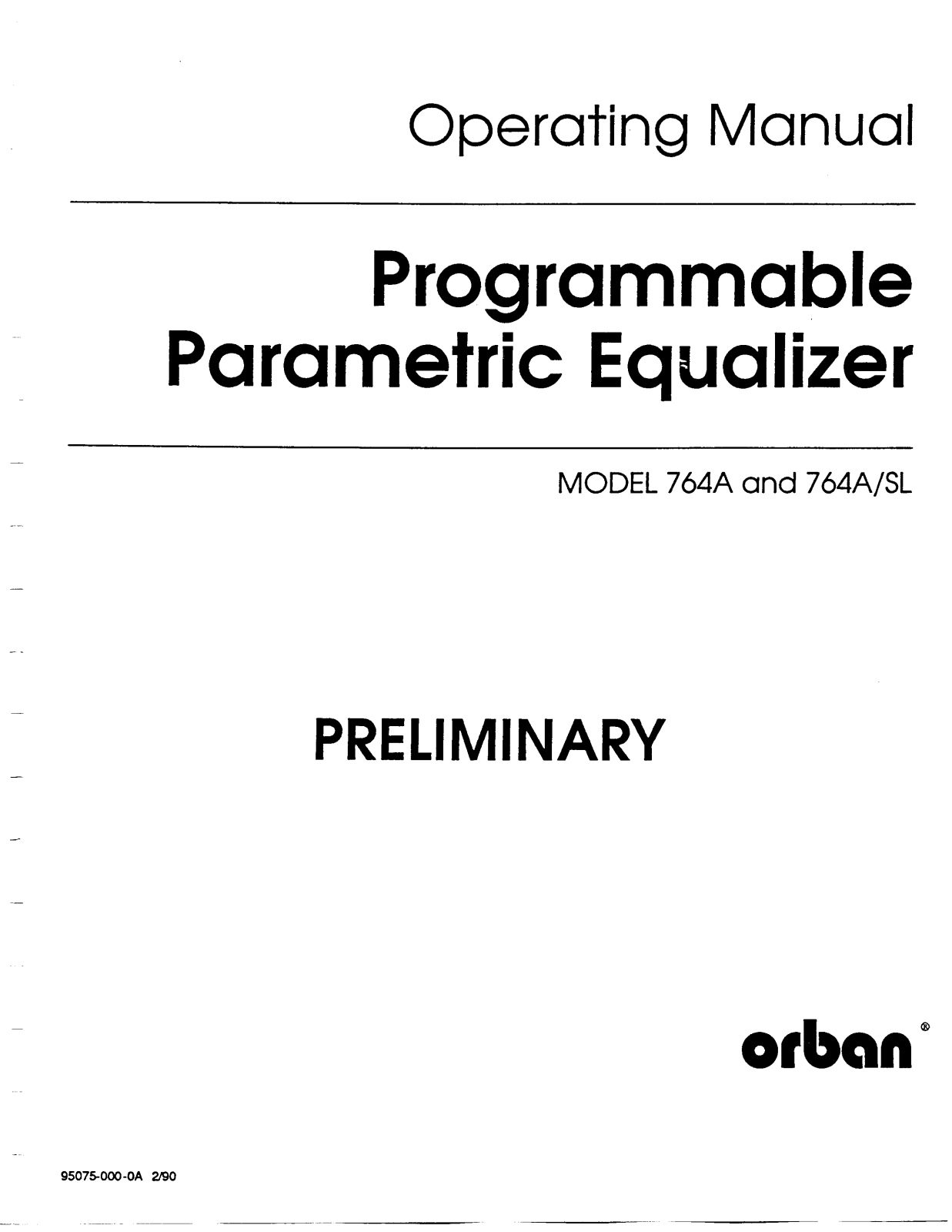 Orban 764ASL, 764A User Manual