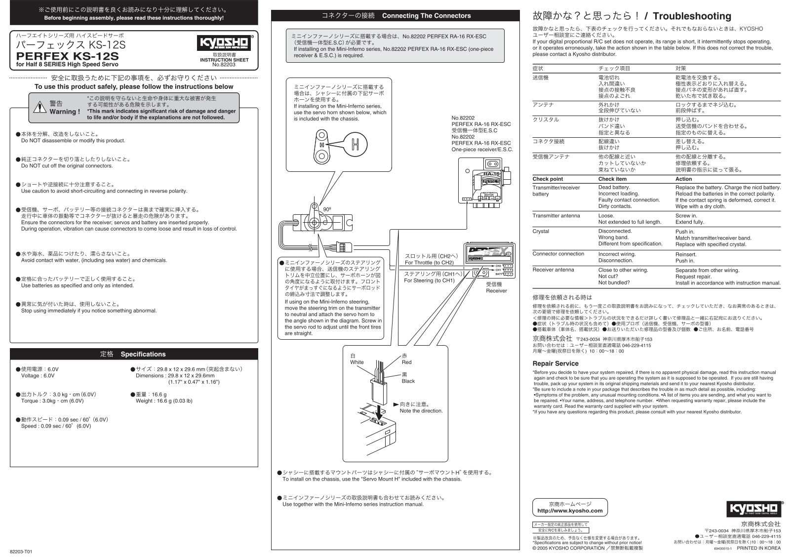 Kyosho PERFEX KS-12S User Manual