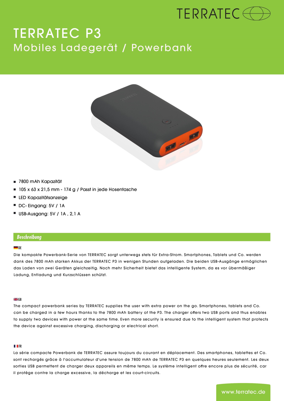 TerraTec Powerbank P3 User Manual