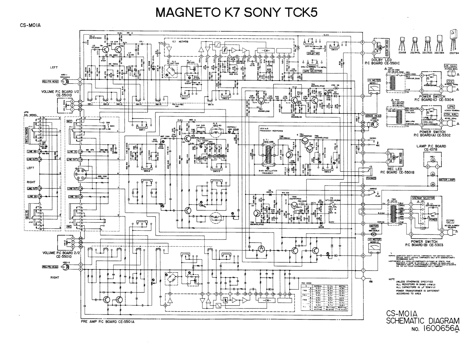 Sony K-7-TCK-5 Schematic