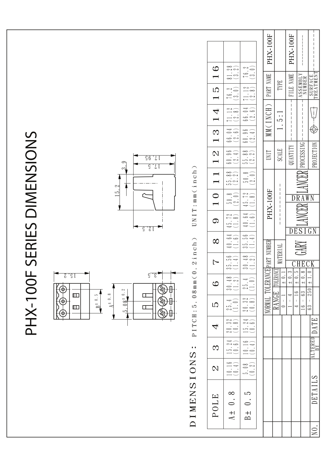 Hosa PHX-100F-BULK PHX-100F Bulk Dimensions