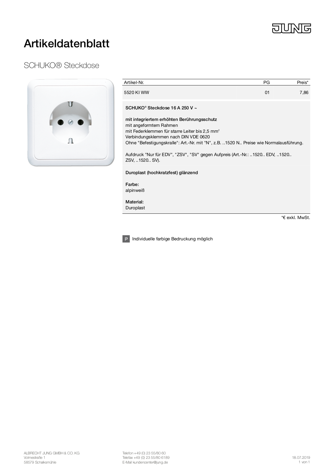 Jung 5520 KI WW User Manual