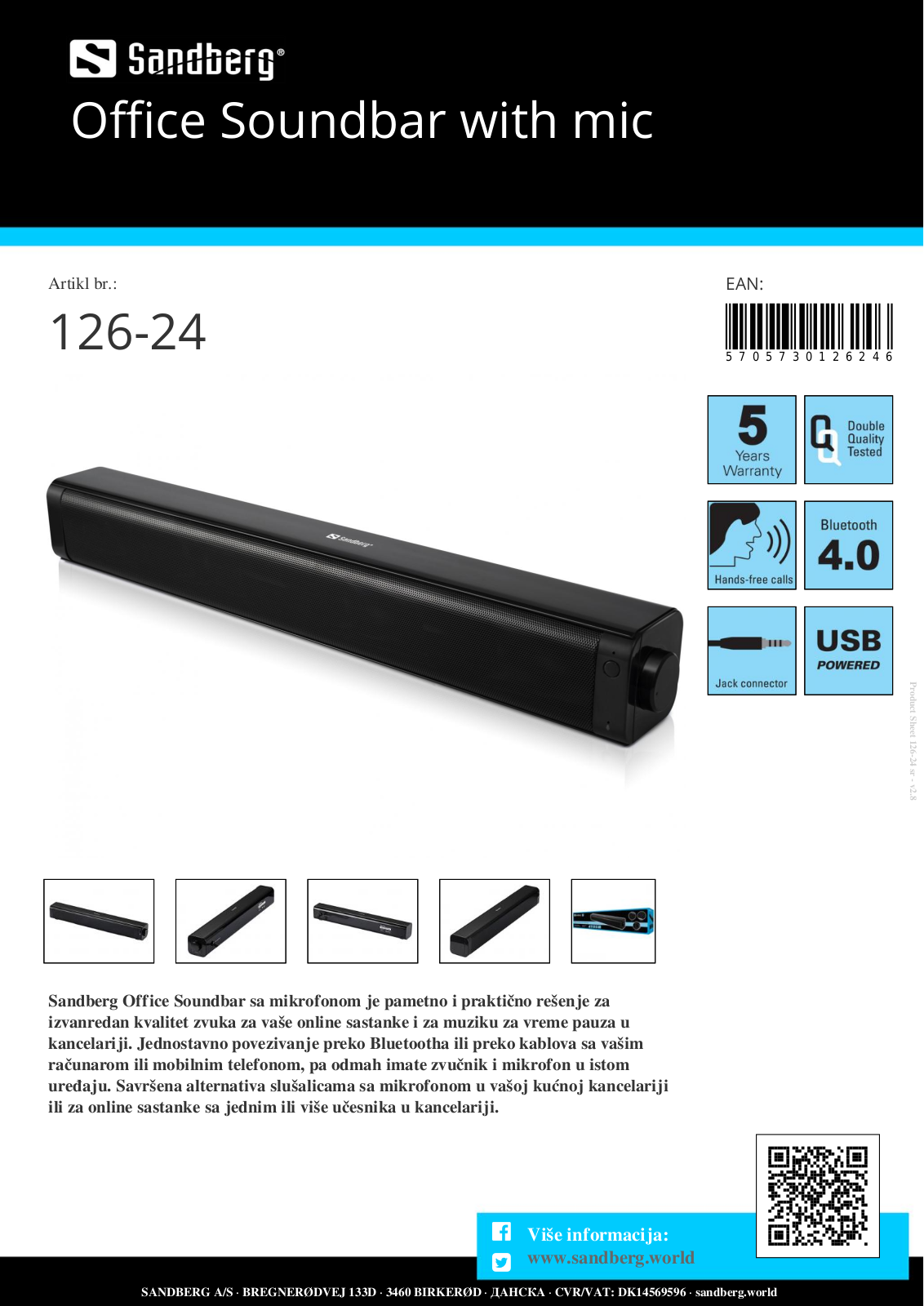 SANDBERG 126-24 Datasheet