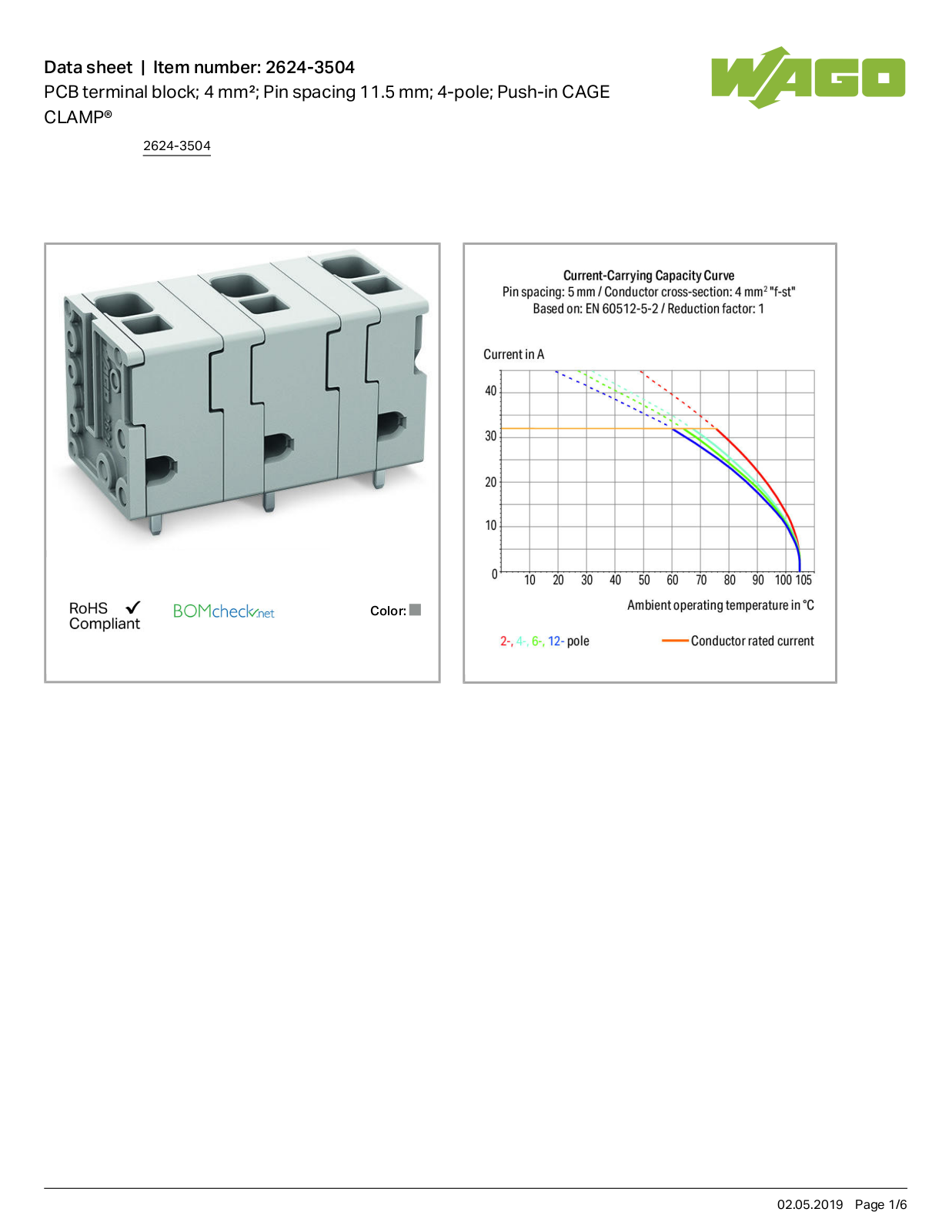 Wago 2624-3504 Data Sheet