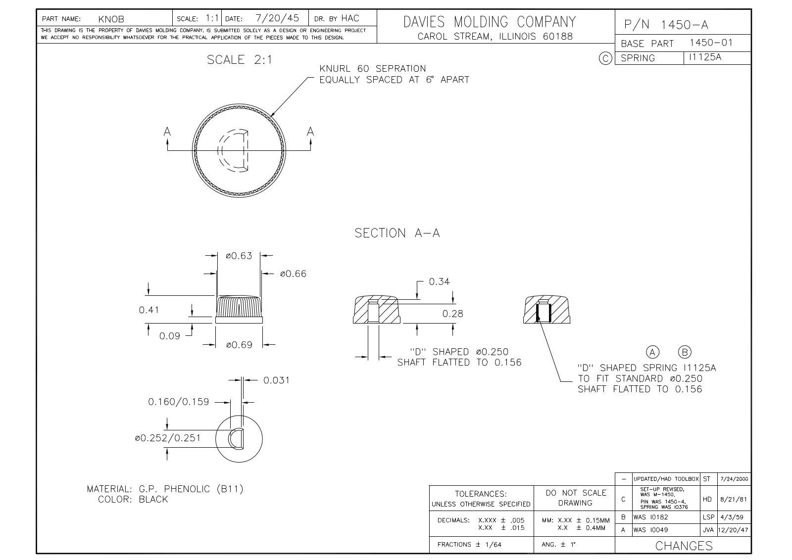 Davies Molding 1450-A Reference Drawing