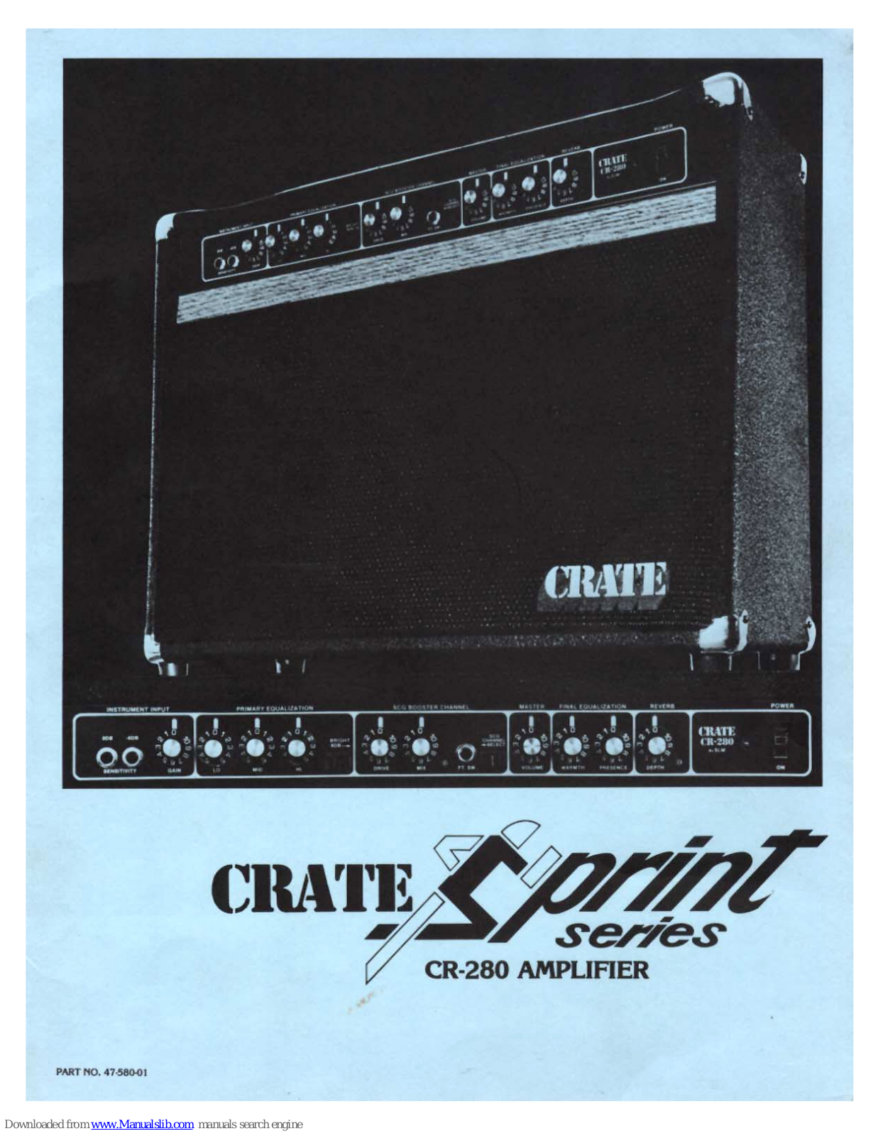 Crate Sprint CR-280 Operating And Maintenance Manual