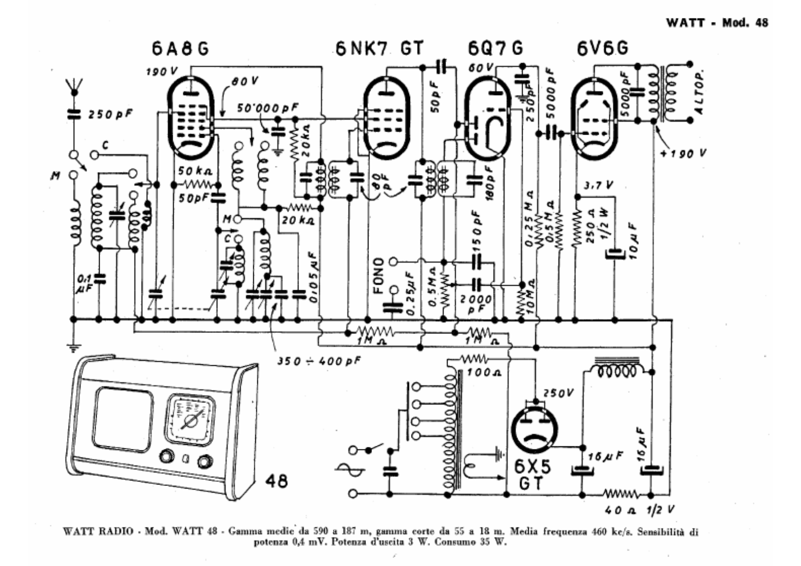 Watt Radio 48 schematic