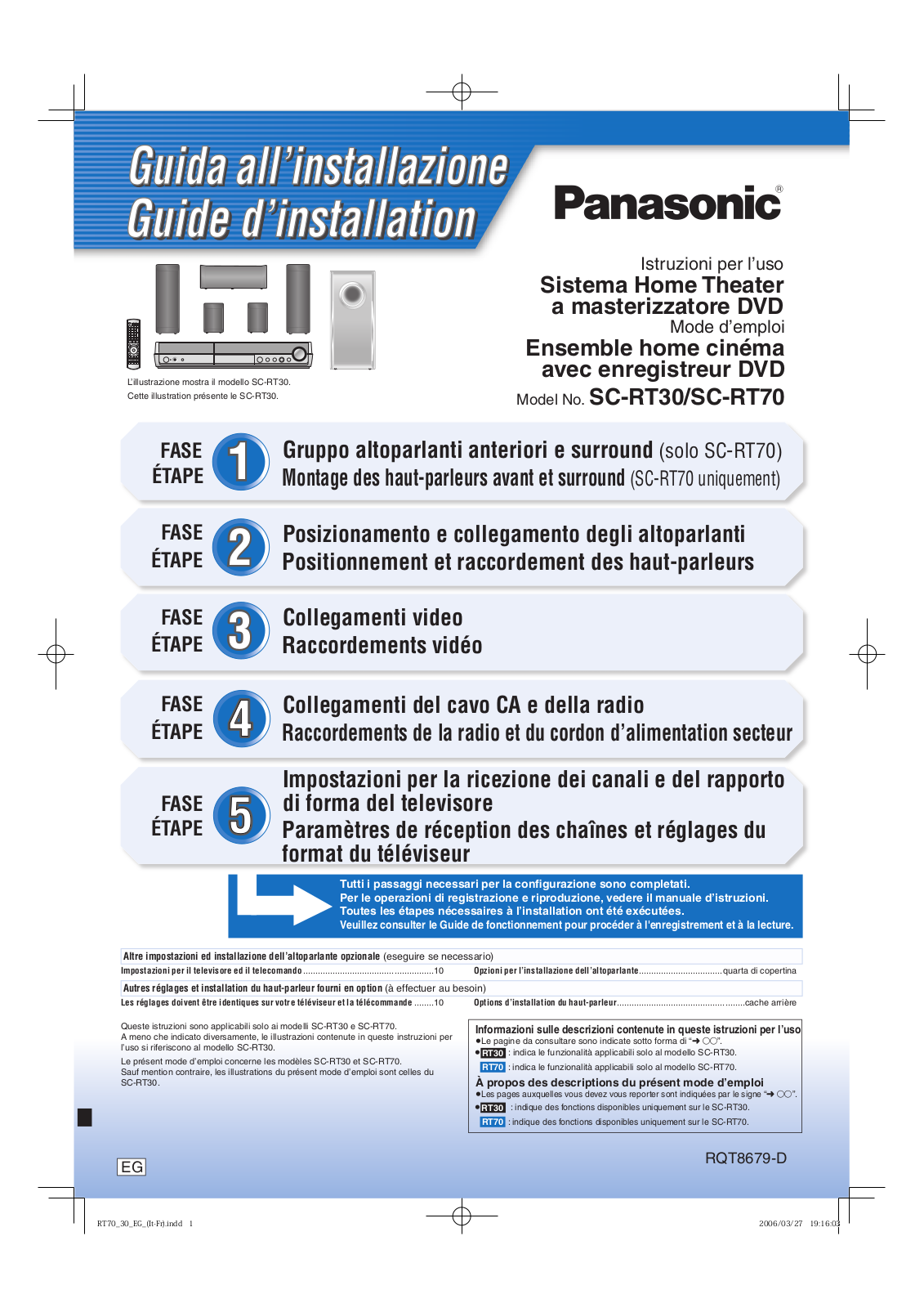 PANASONIC SC-RT30, SC-RT70EB User Manual