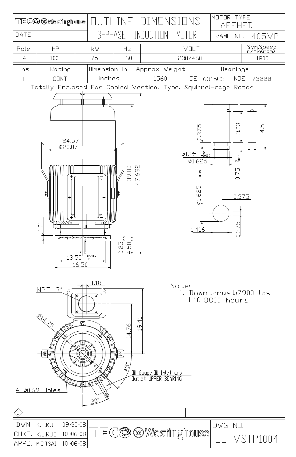 Teco VSTP1004 Reference Drawing