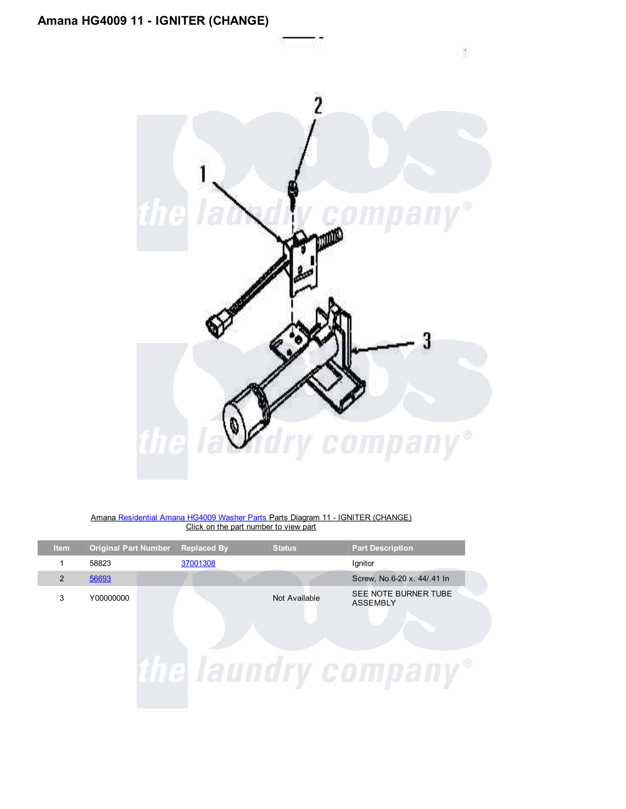 Amana HG4009 Parts Diagram