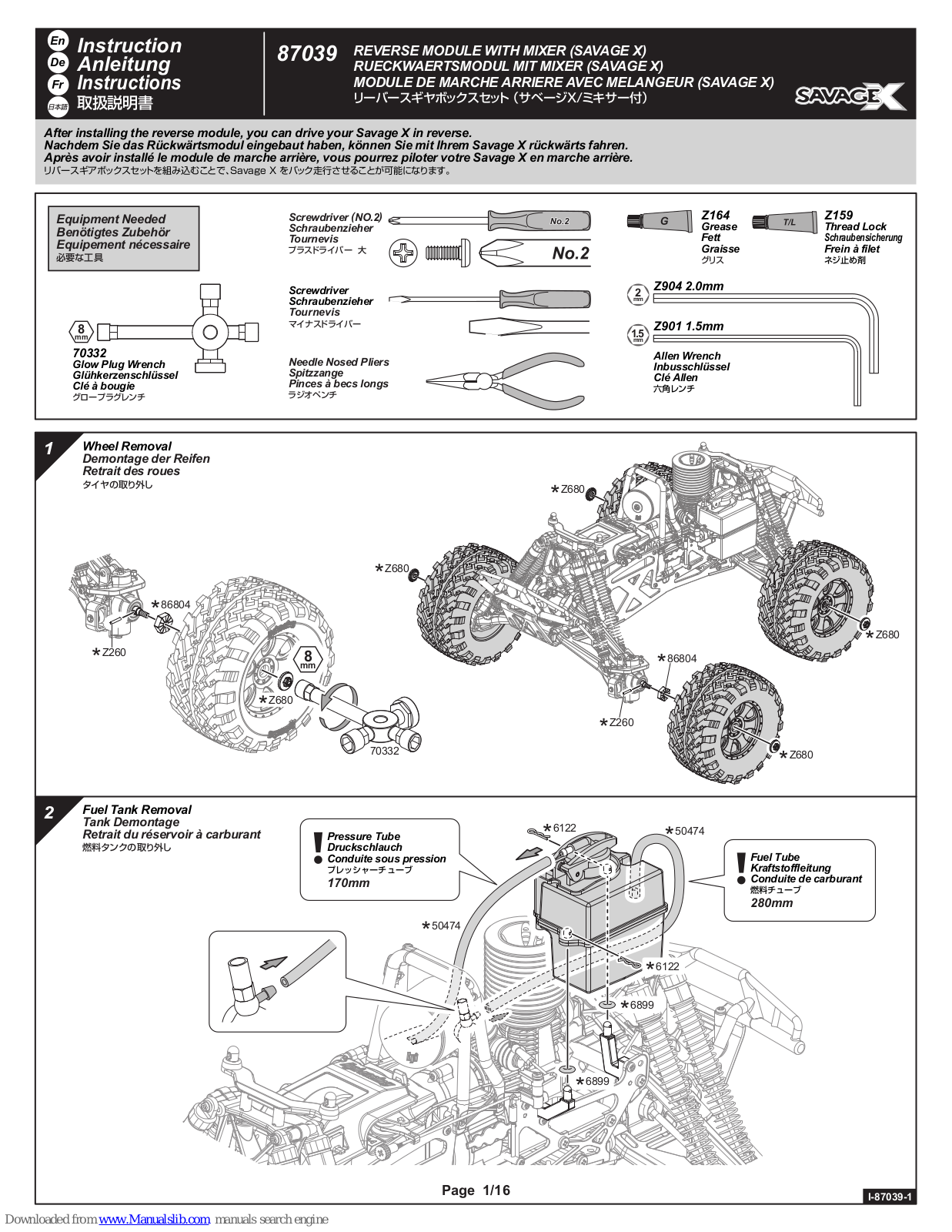 Savage 87039 Instruction Manual