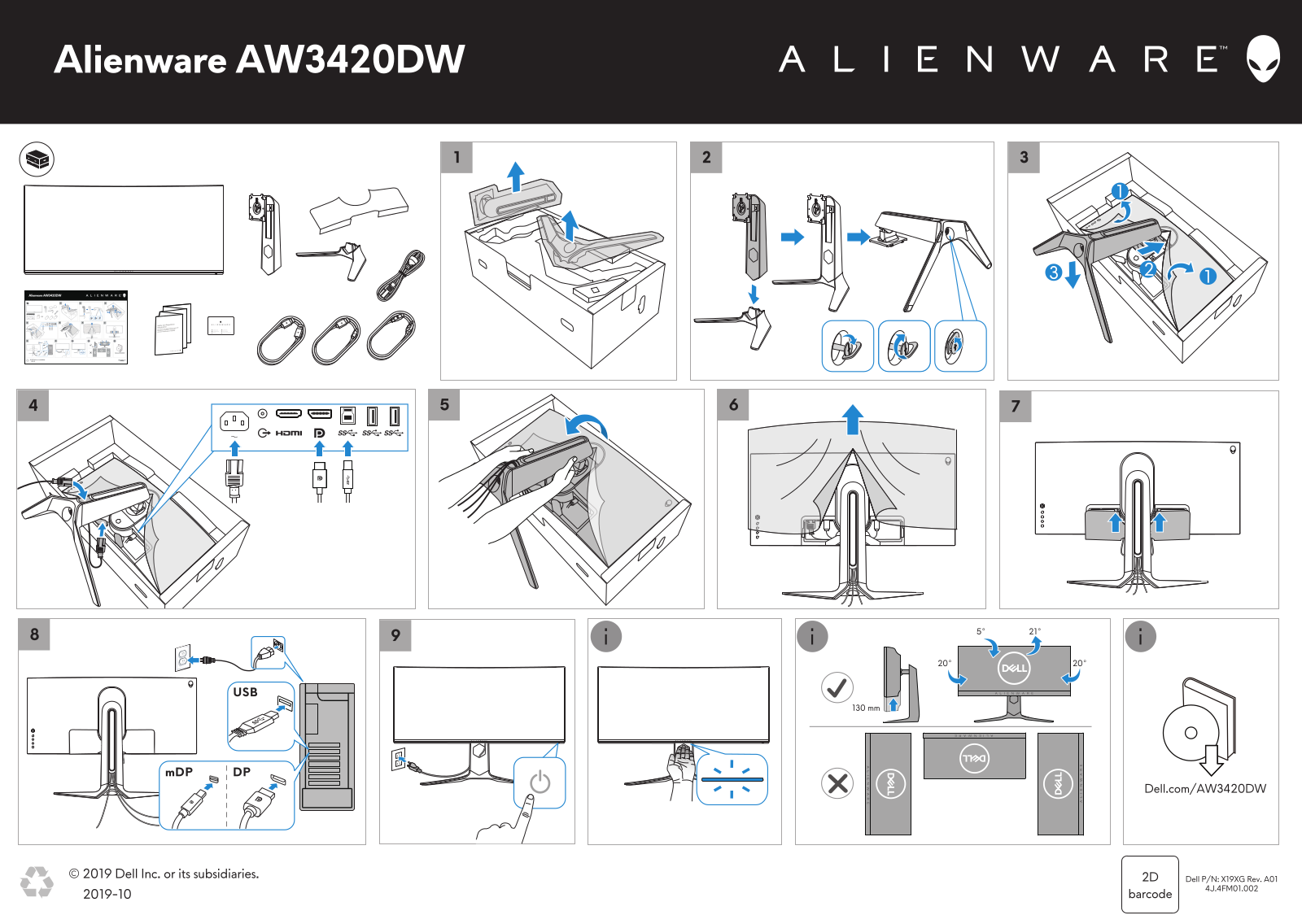 Dell Alienware AW3420DW Quick guide