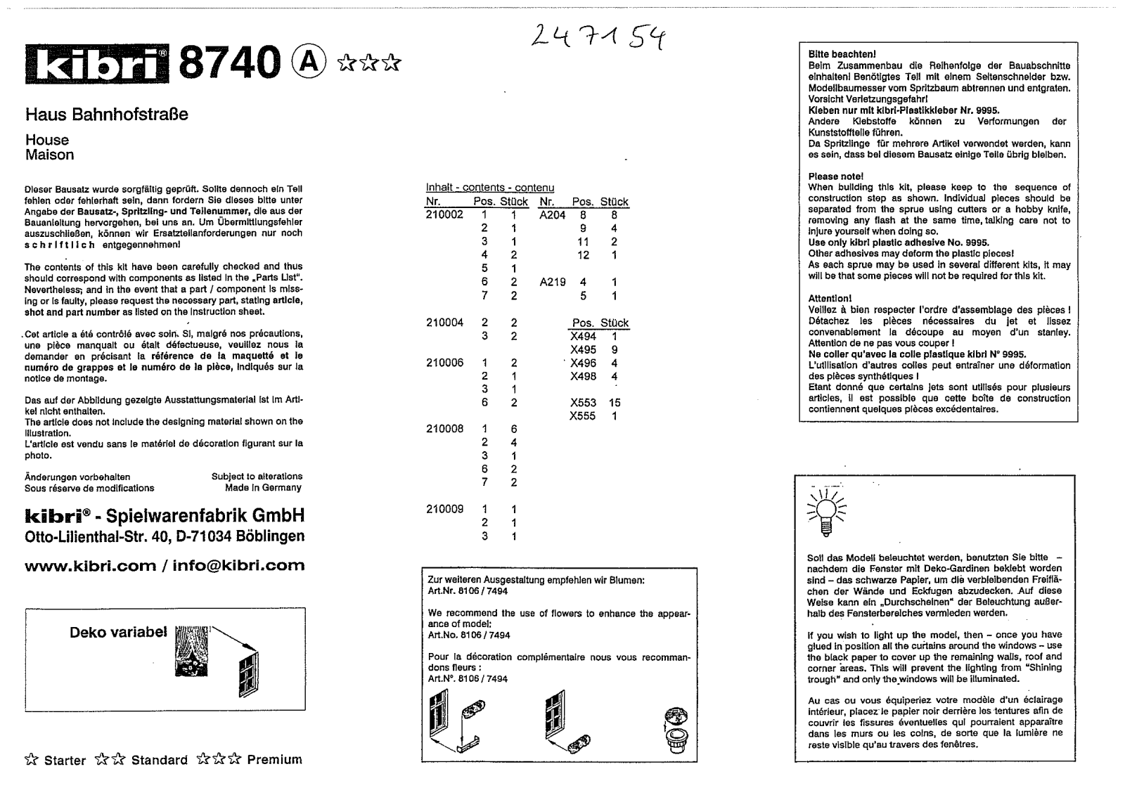 Kibri 8740 User Manual