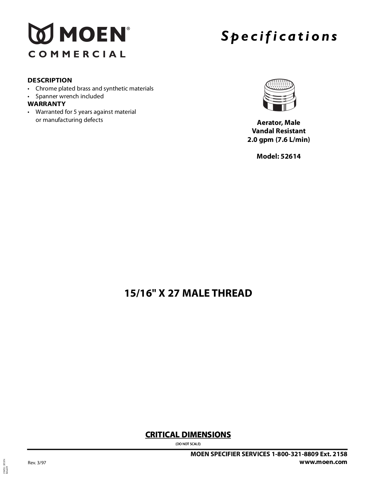 Moen MOE7965 Specifications - ManualMachine.com