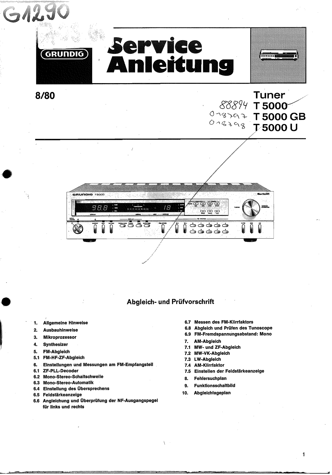 Grundig T-5000 Service Manual