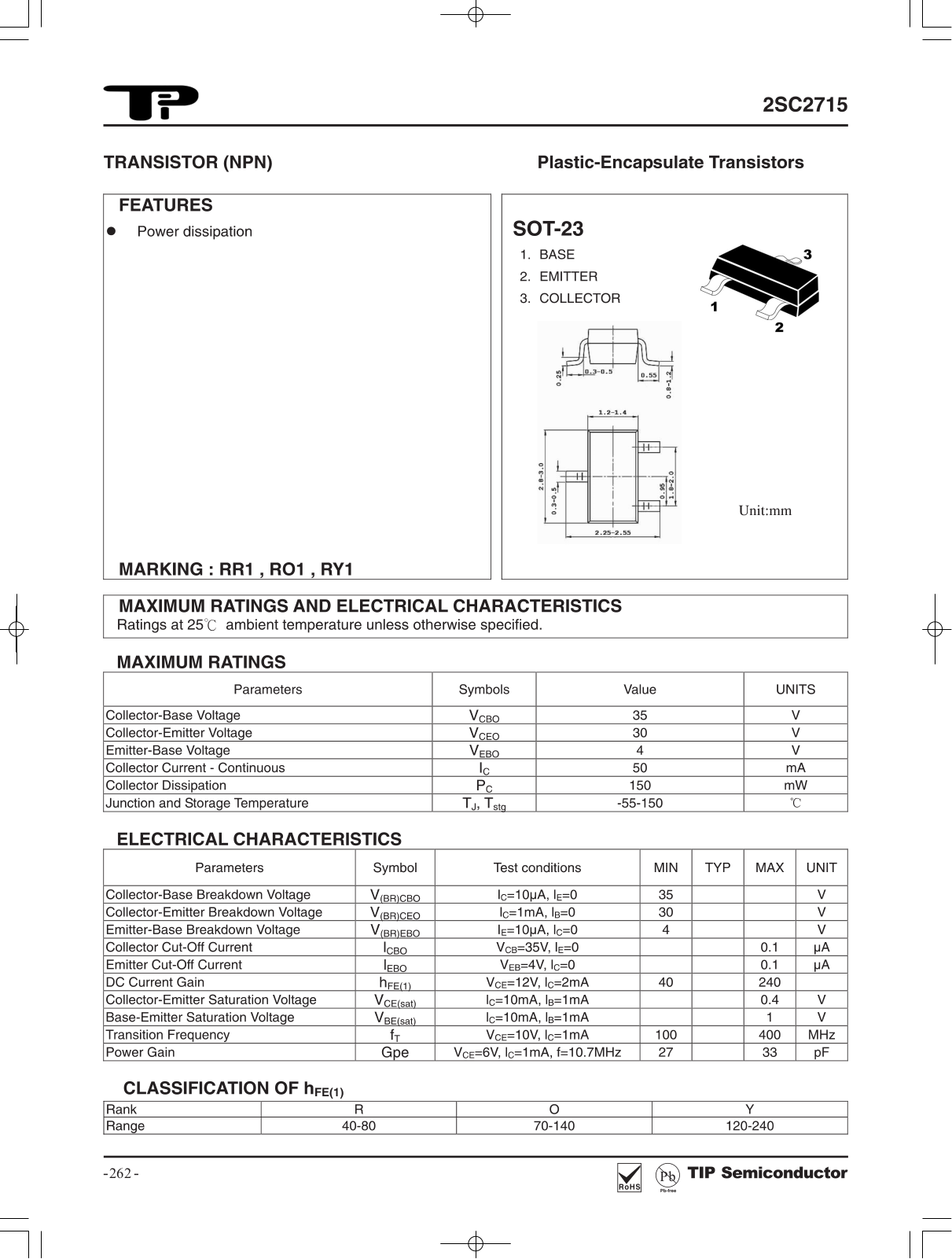 TIP 2SC2715 Schematic