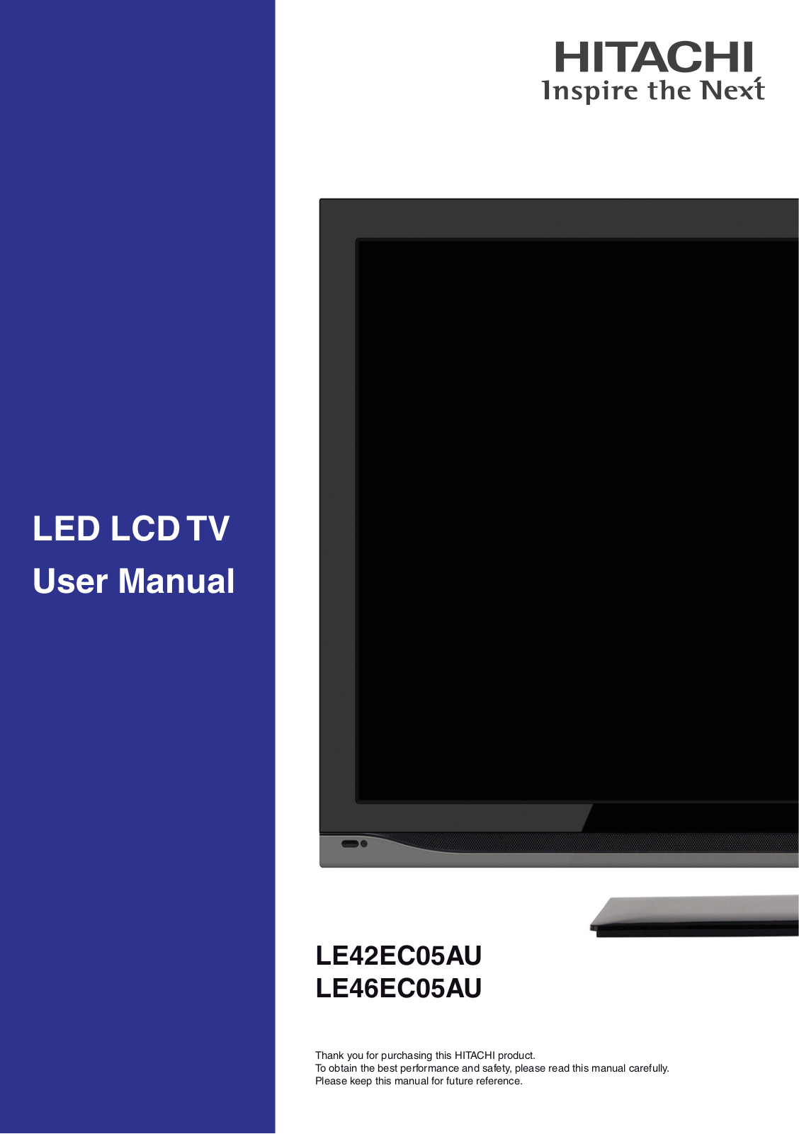 Hitachi LE42EC05AU, LE46EC05AU User Manual