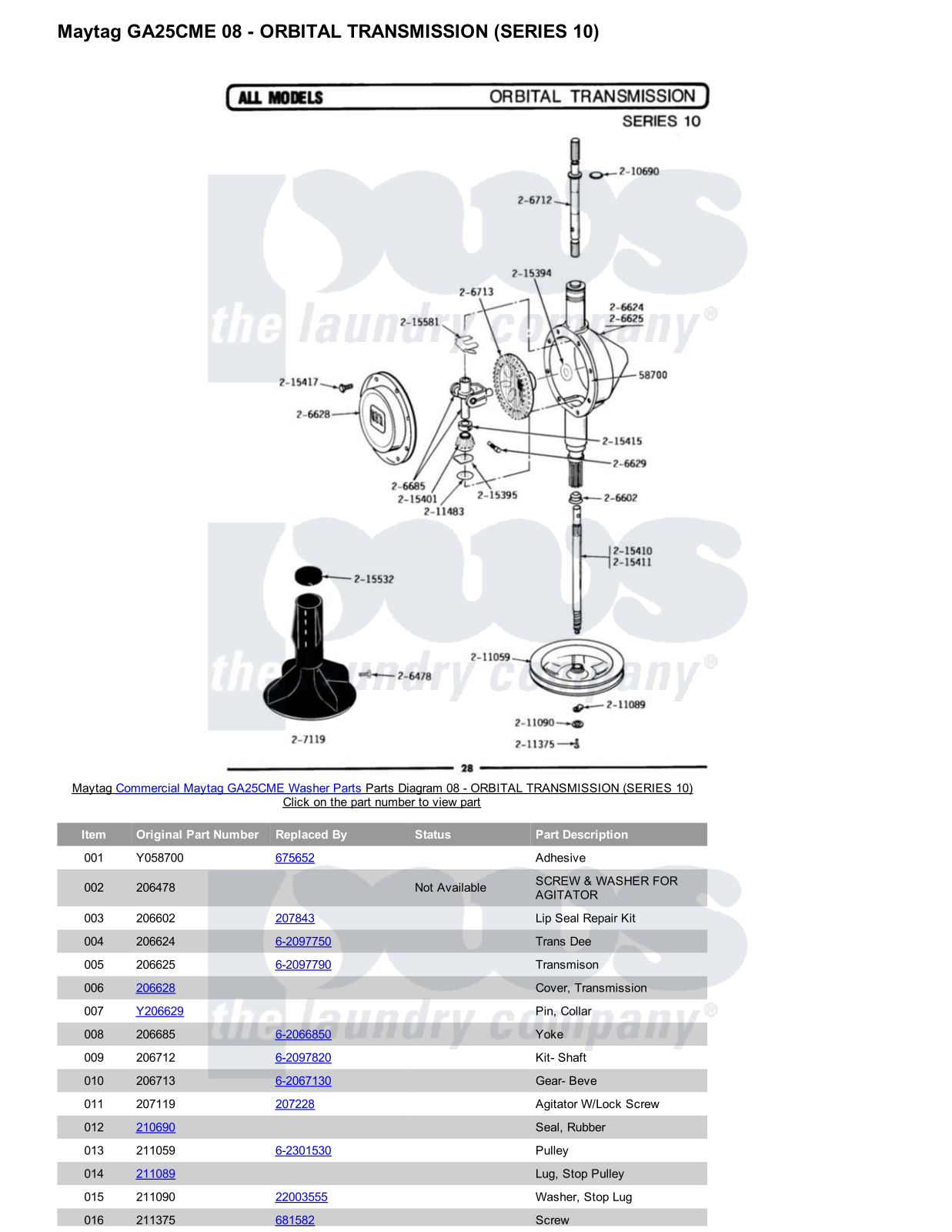 Maytag GA25CME Parts Diagram