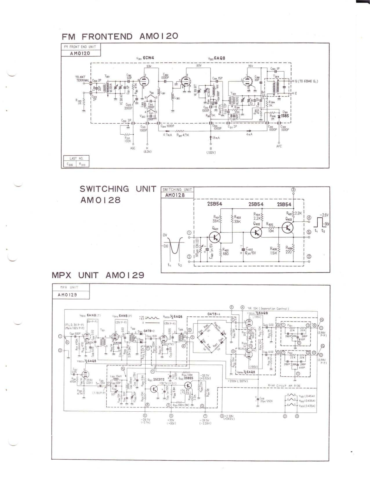 Pioneer AM0120, AM0129 Schematic